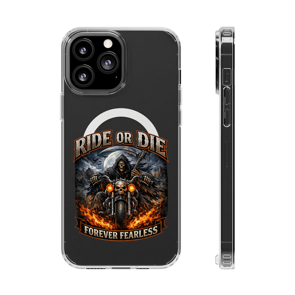 Ride or Die Motorcycle Clear Magnetic Phone Case — "Forever Fearless"