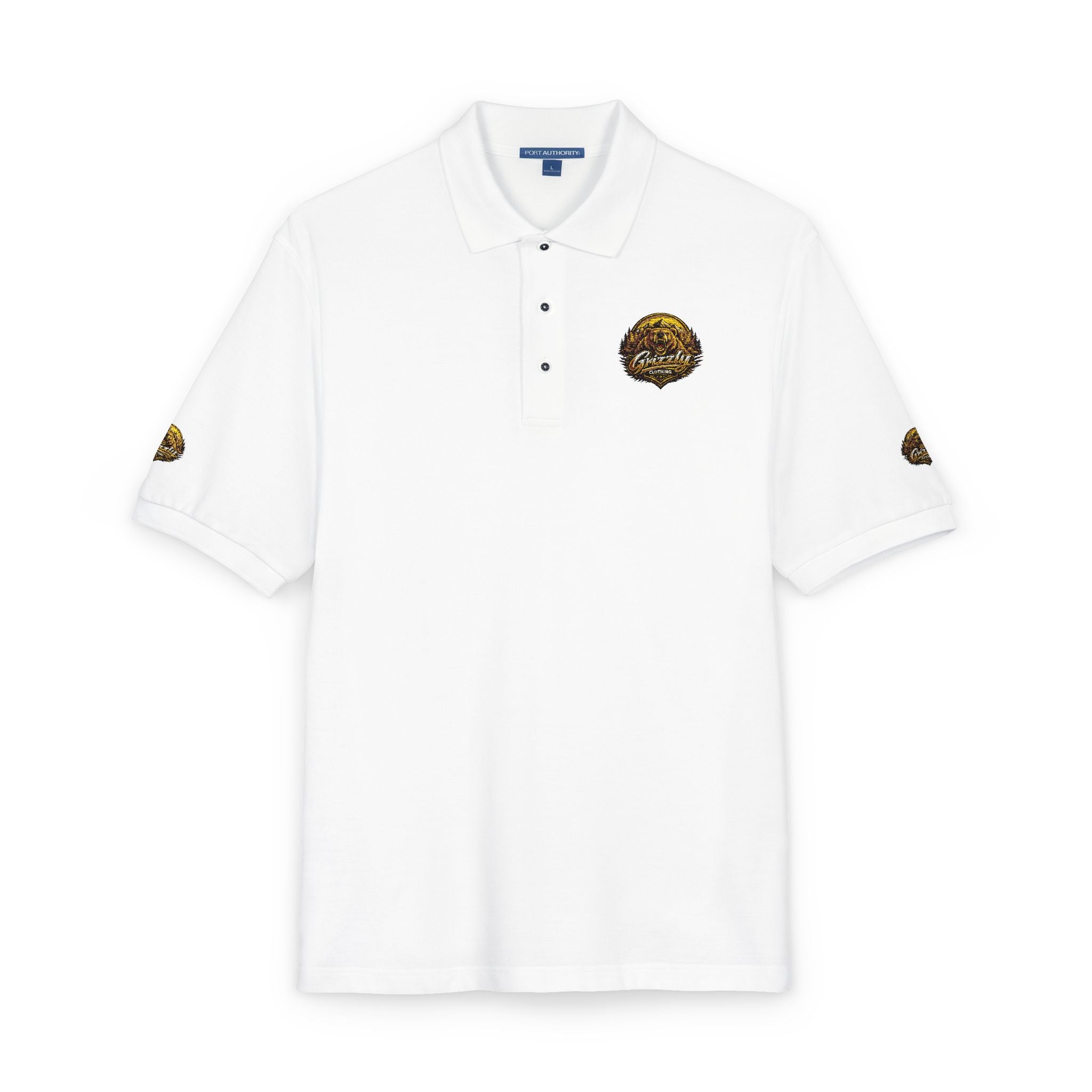 Embroidered Gold Lion Crest Polo Shirt