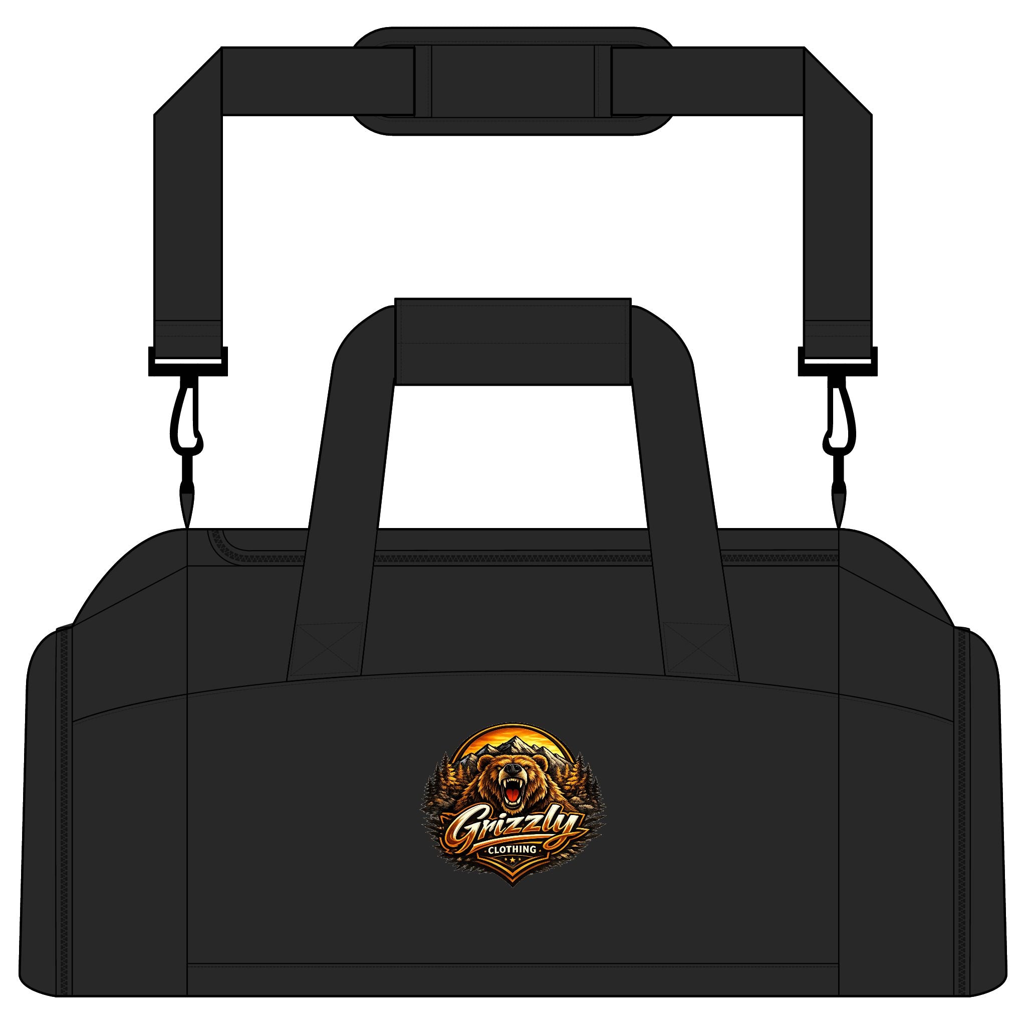 Grizzly Strength Gym Bag — Athletic Duffle with Fierce Bear Logo