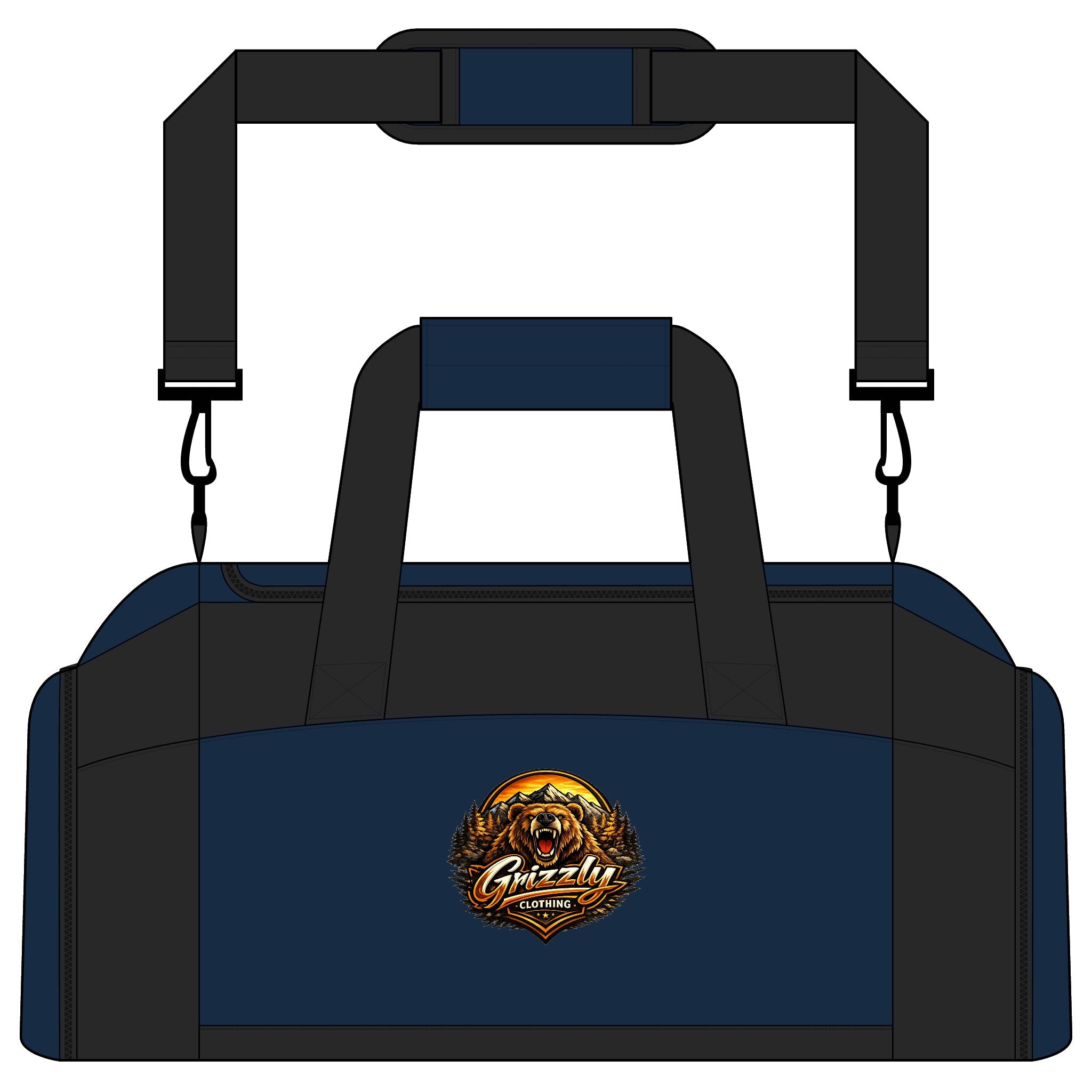 Grizzly Strength Gym Bag — Athletic Duffle with Fierce Bear Logo