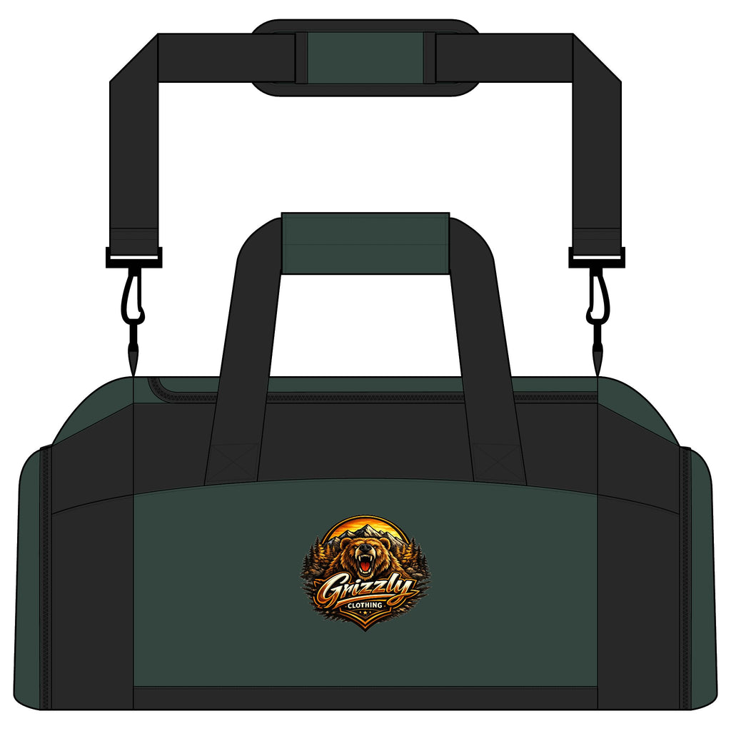Grizzly Strength Gym Bag — Athletic Duffle with Fierce Bear Logo