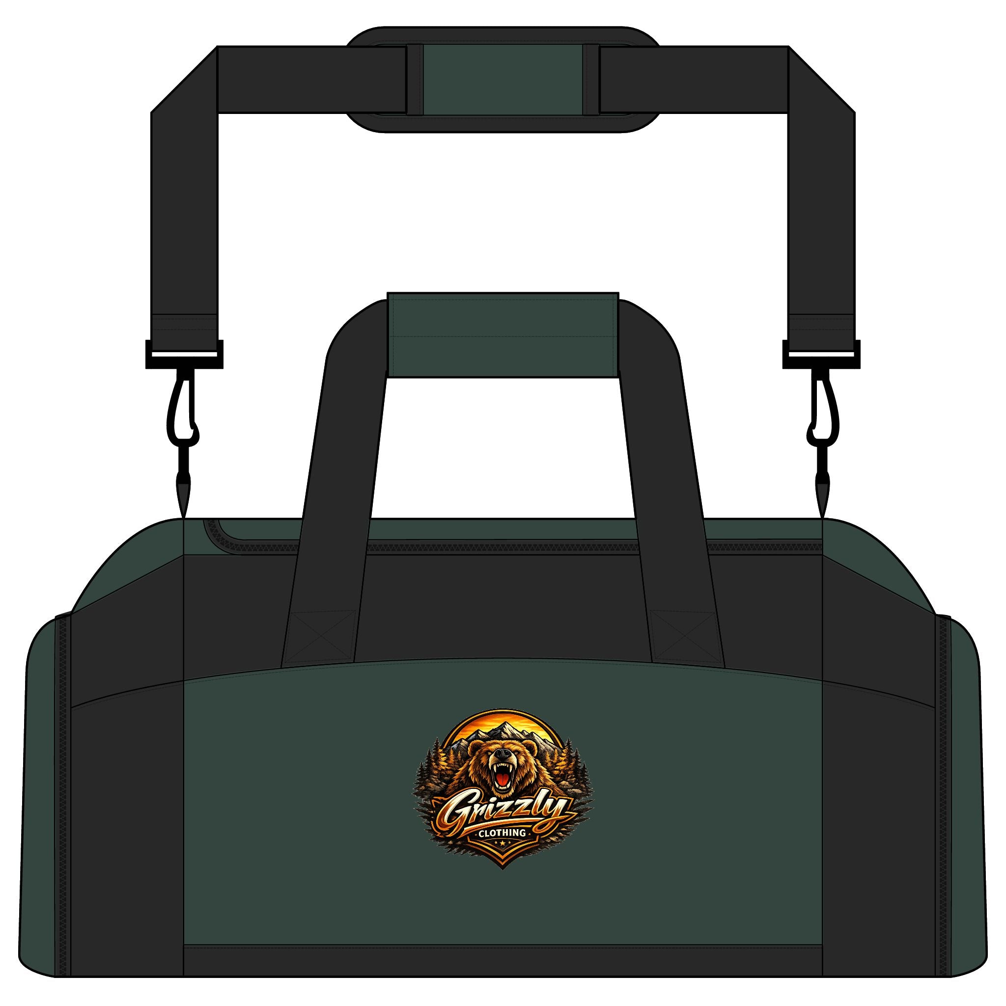 Grizzly Strength Gym Bag — Athletic Duffle with Fierce Bear Logo