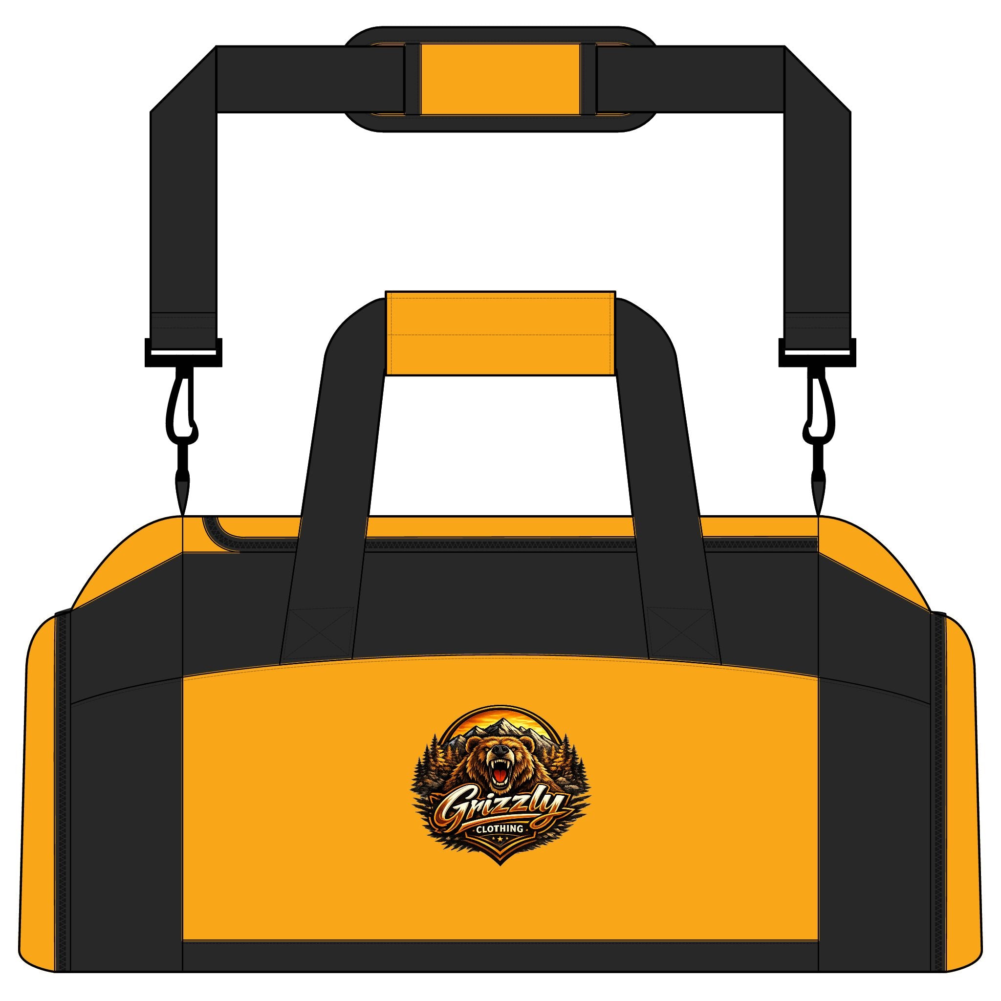 Grizzly Strength Gym Bag — Athletic Duffle with Fierce Bear Logo