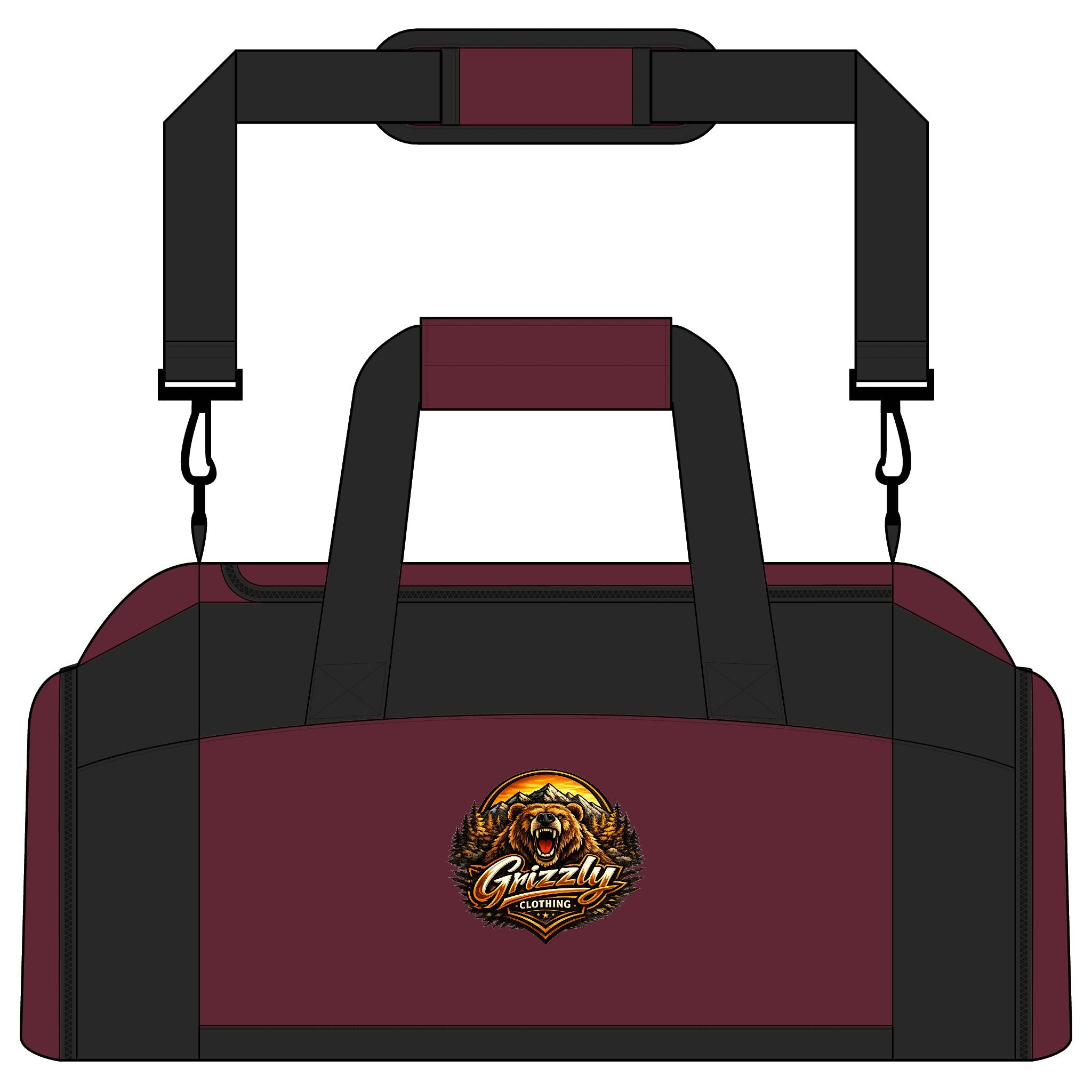 Grizzly Strength Gym Bag — Athletic Duffle with Fierce Bear Logo