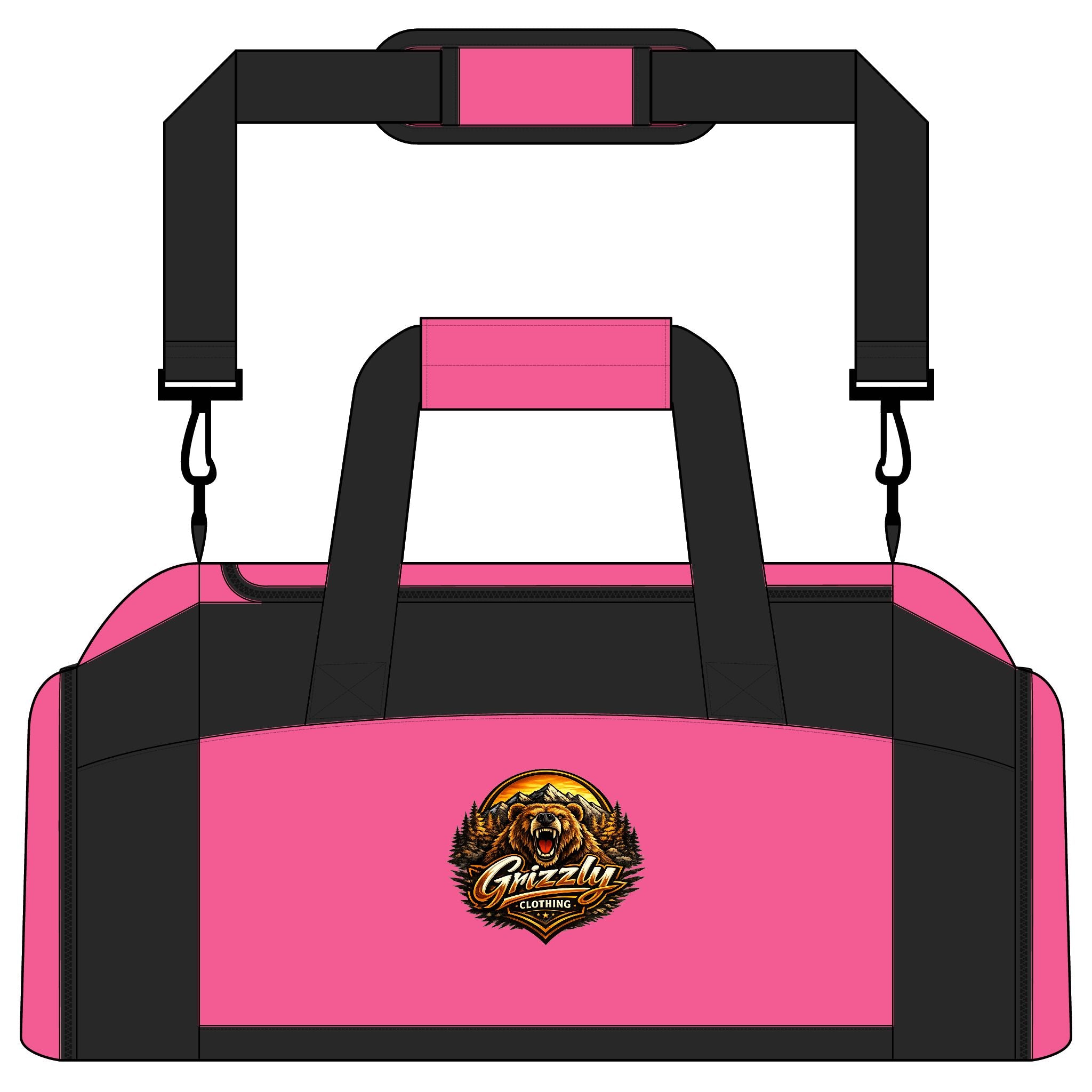 Grizzly Strength Gym Bag — Athletic Duffle with Fierce Bear Logo