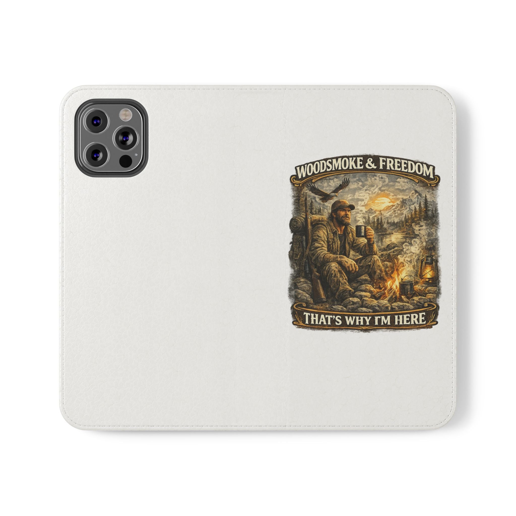 Flip Case - Woods, Smoke & Freedom Campfire Wallet Phone Case