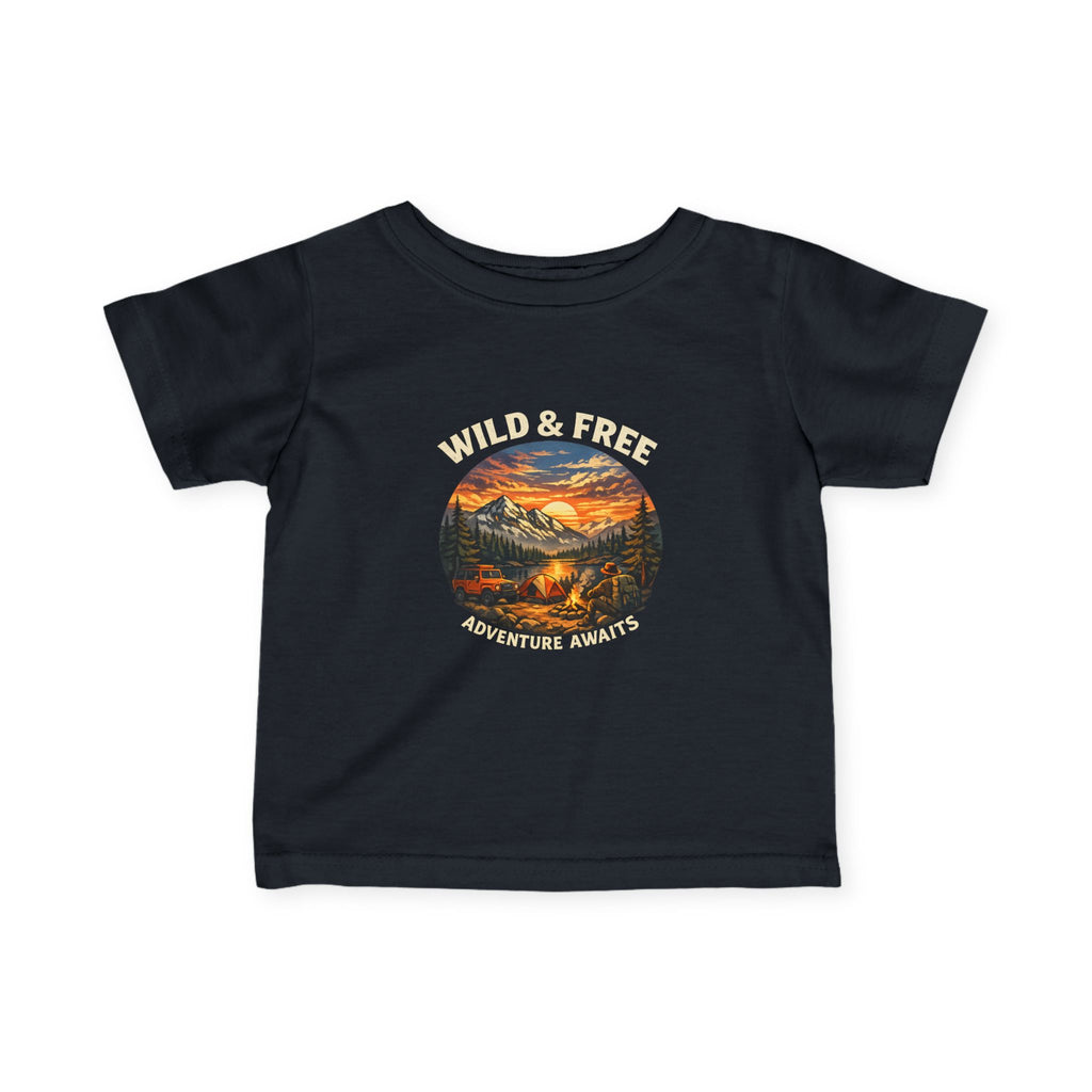 Infant Tee — Sunset Mountain Campfire Graphic Baby Shirt