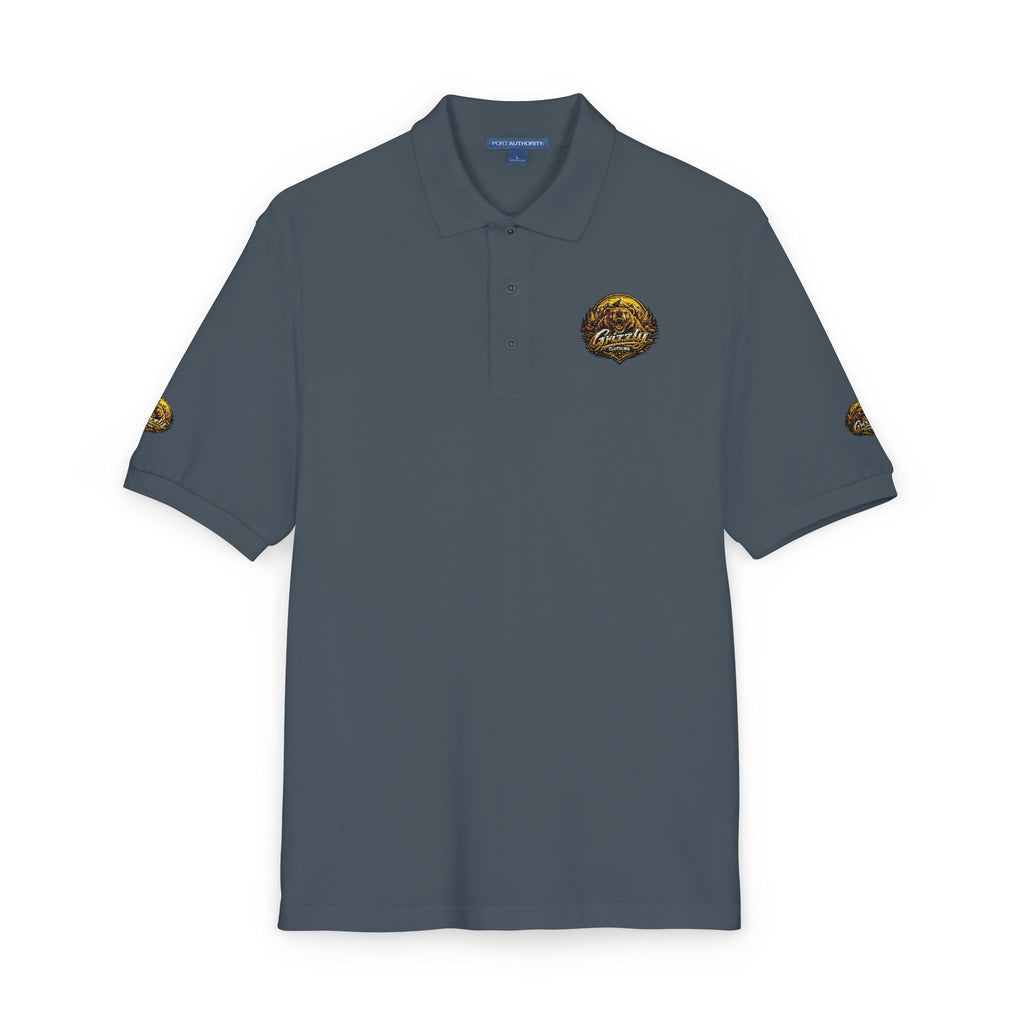 Embroidered Gold Lion Crest Polo Shirt