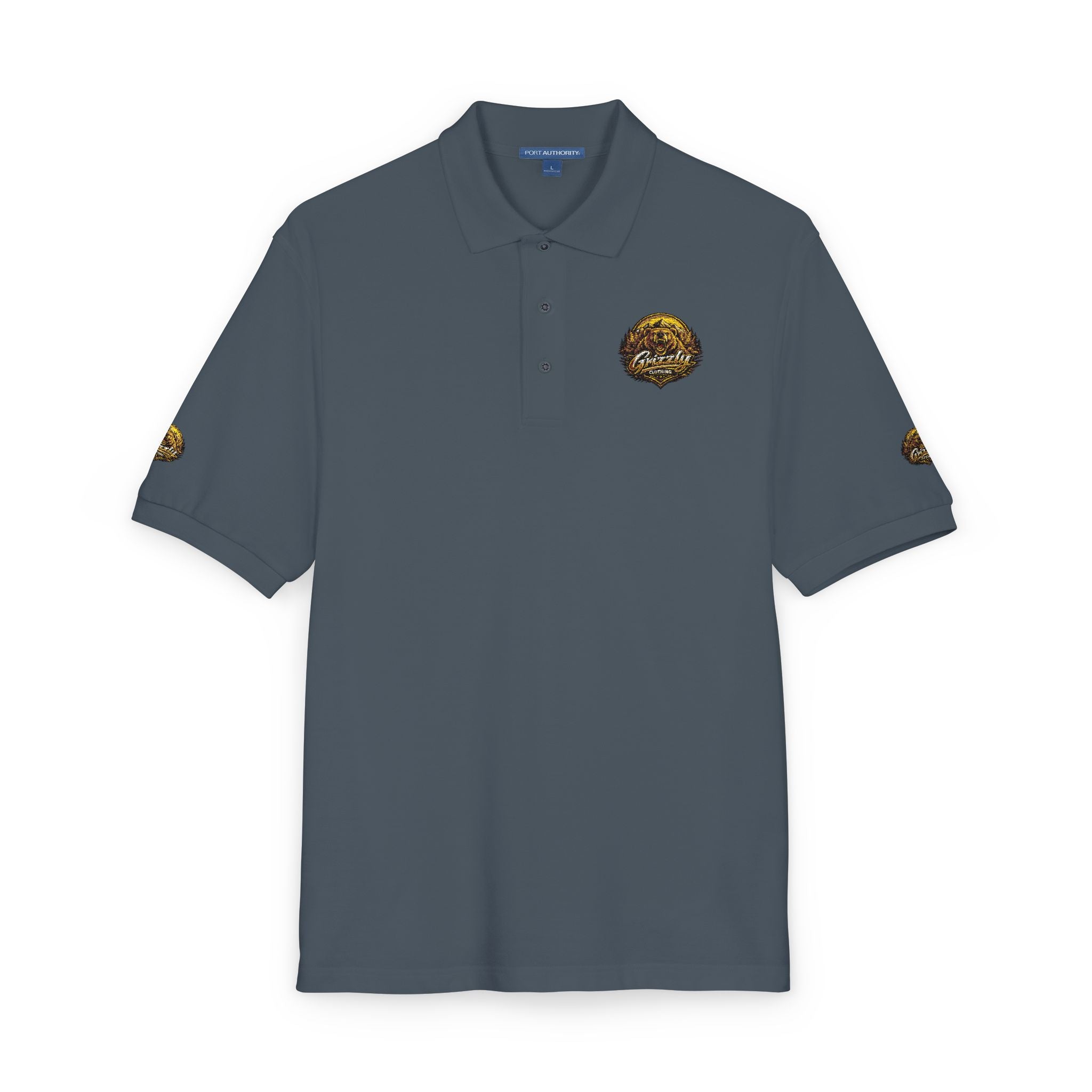 Embroidered Gold Lion Crest Polo Shirt