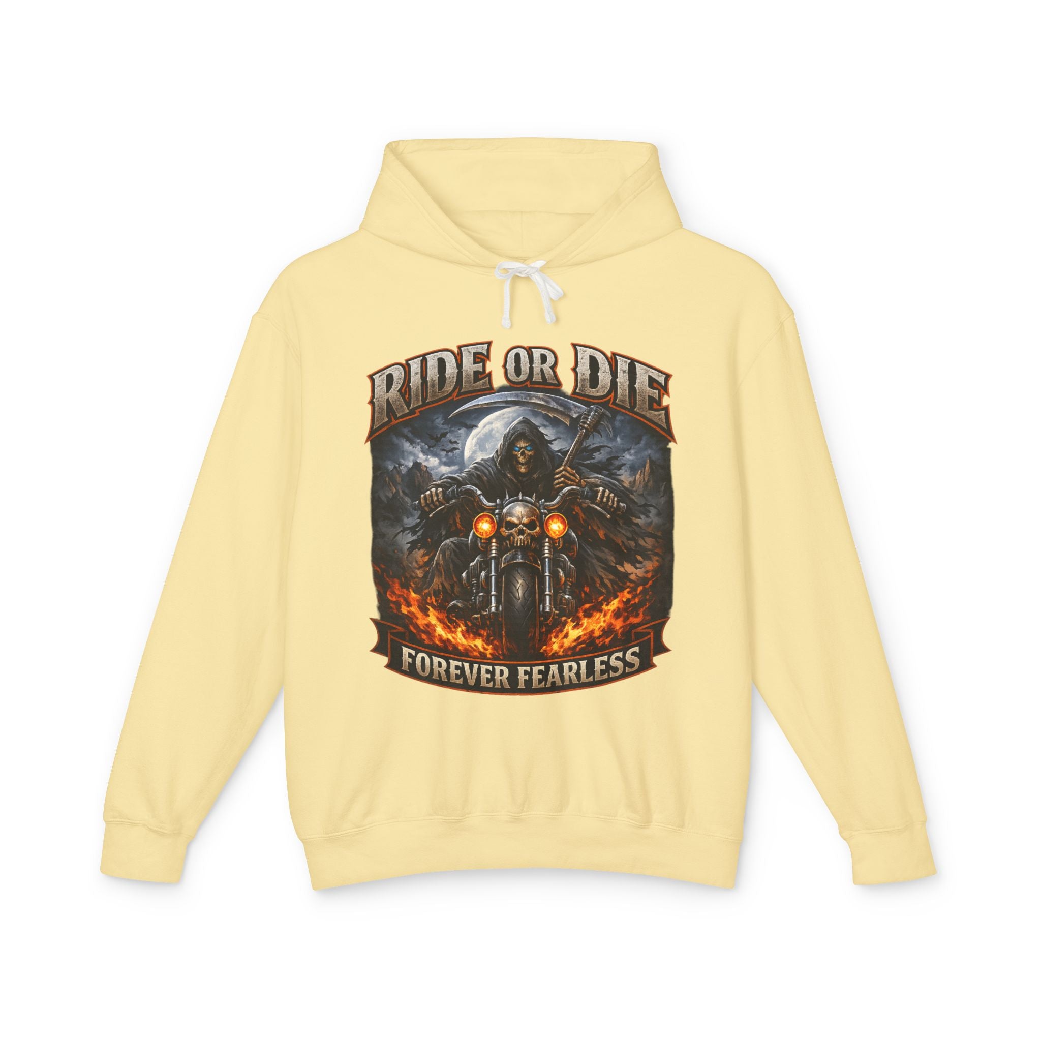 Ride or Die Motorcycle Hoodie - "Forever Fearless" Biker Graphic Sweatshirt