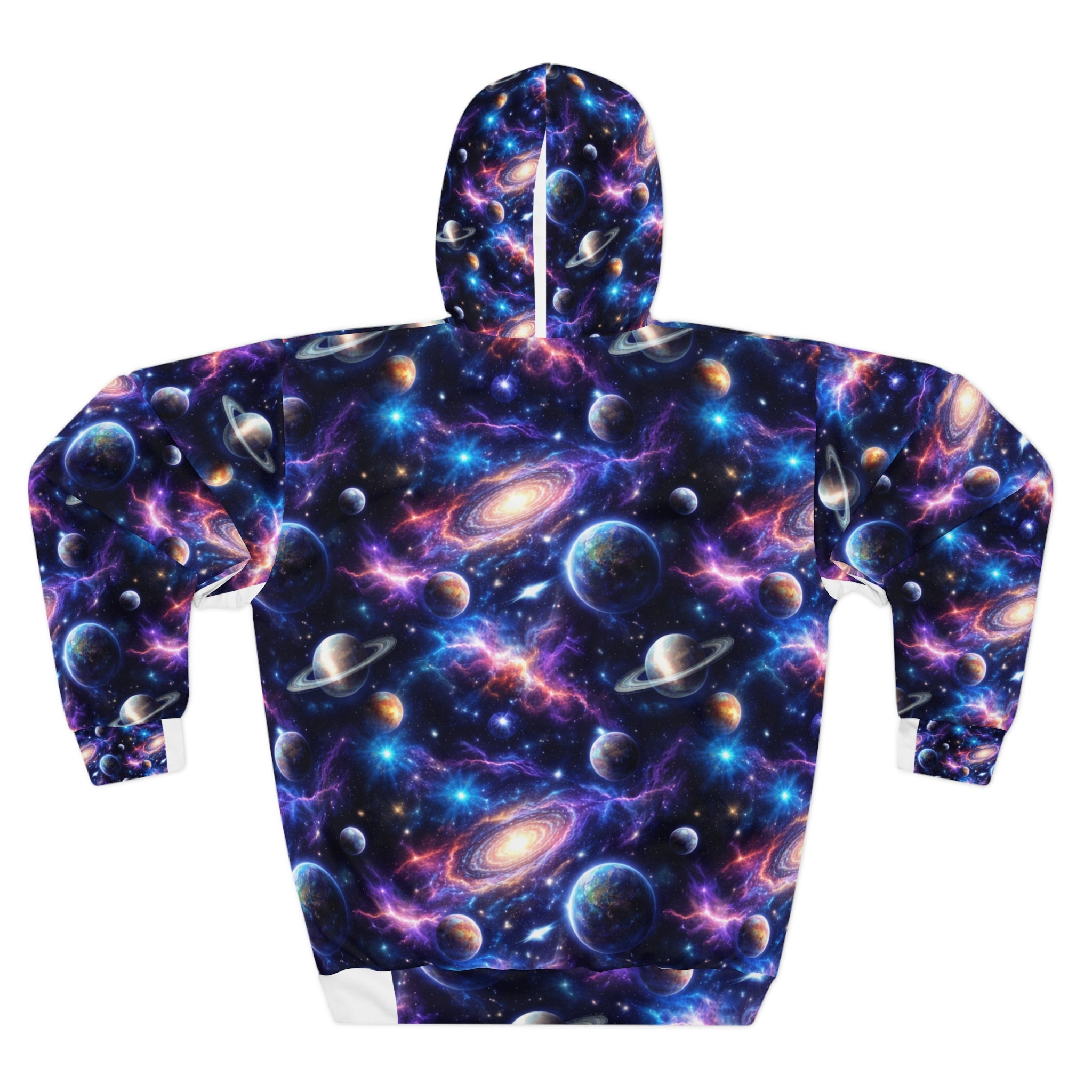 Galaxy Space Hoodie — All-Over Print Cosmic Planets Pullover