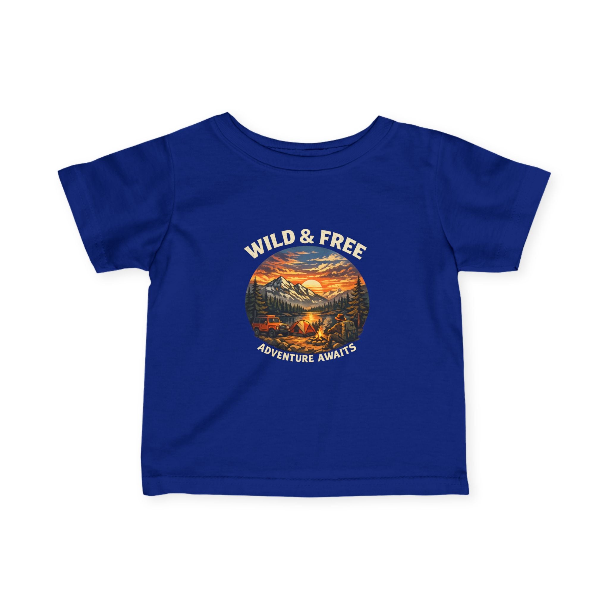 Infant Tee — Sunset Mountain Campfire Graphic Baby Shirt