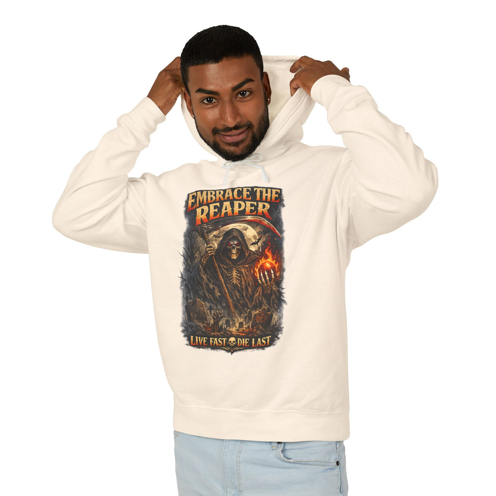 Embrace The Reaper Hoodie — Gothic Grim Reaper Graphic Pullover