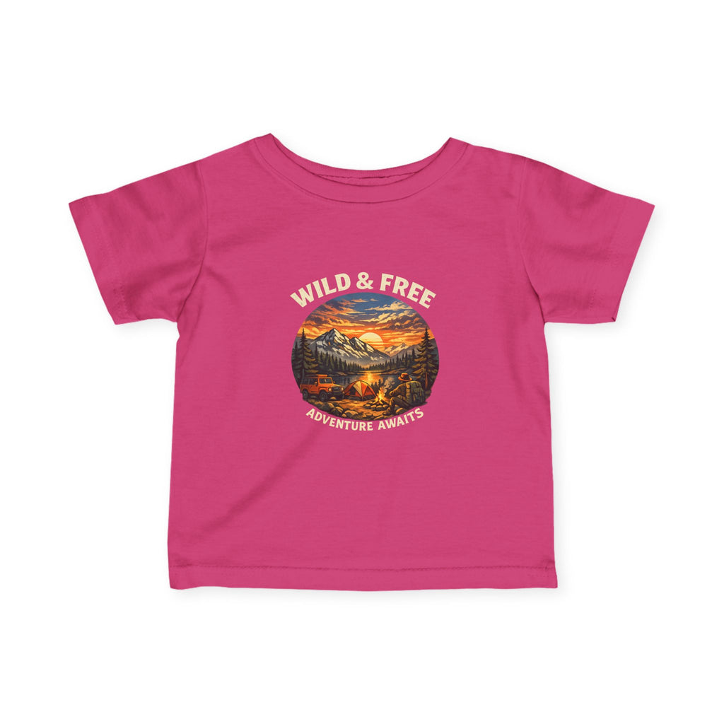 Infant Tee — Sunset Mountain Campfire Graphic Baby Shirt