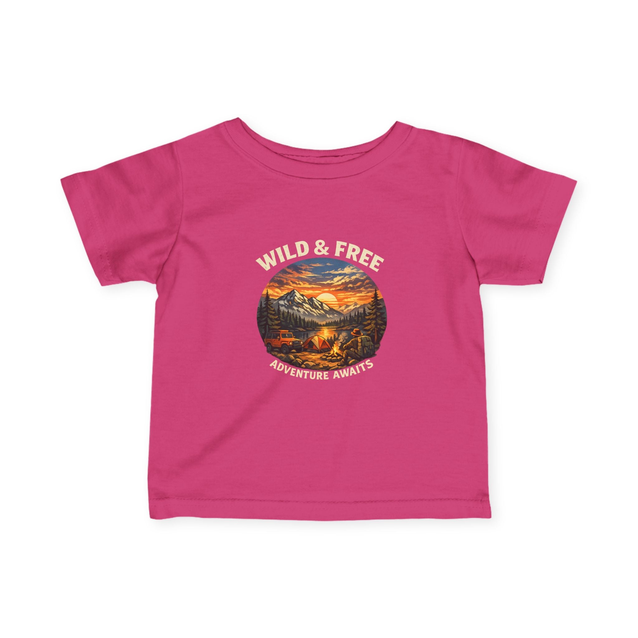 Infant Tee — Sunset Mountain Campfire Graphic Baby Shirt