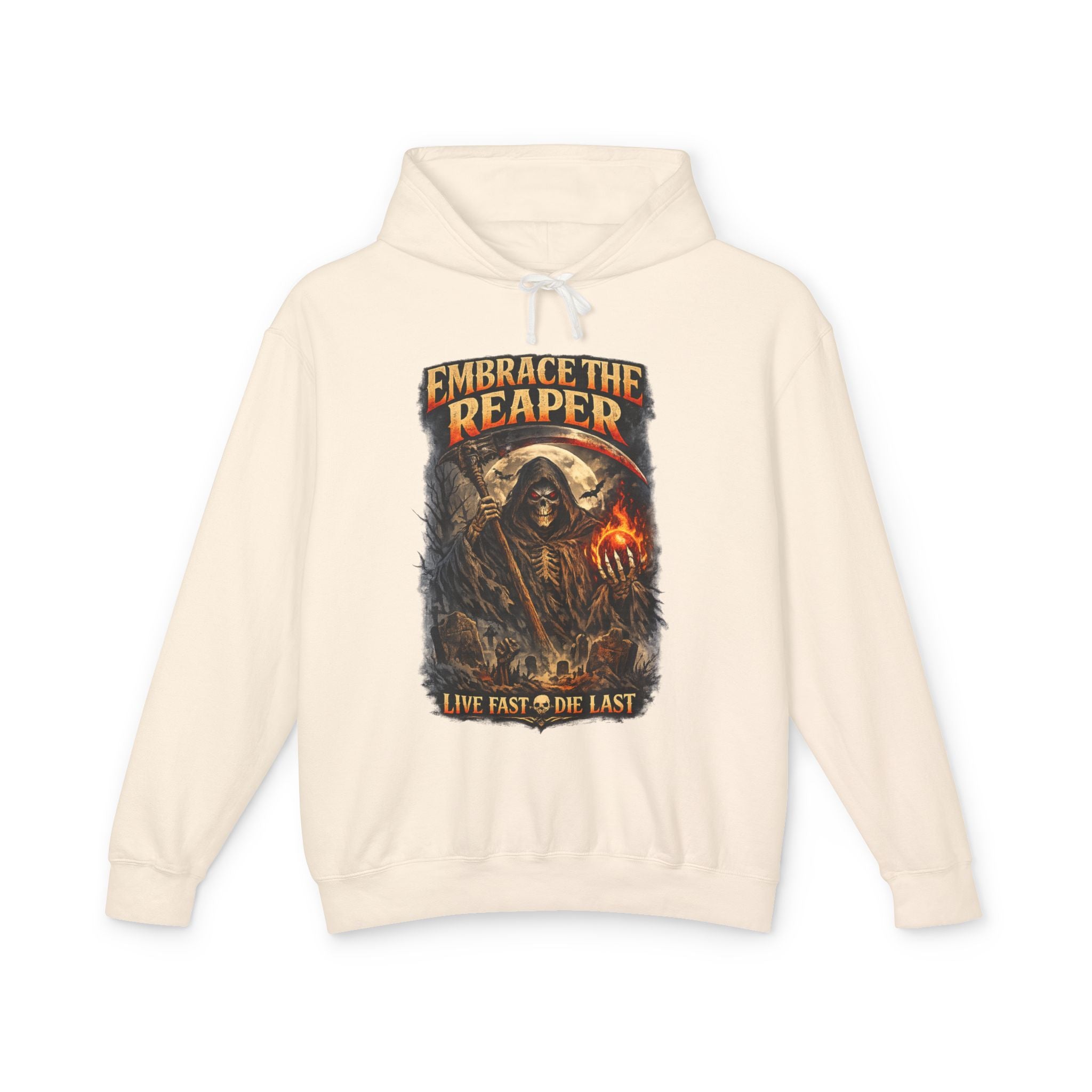 Embrace The Reaper Hoodie — Gothic Grim Reaper Graphic Pullover