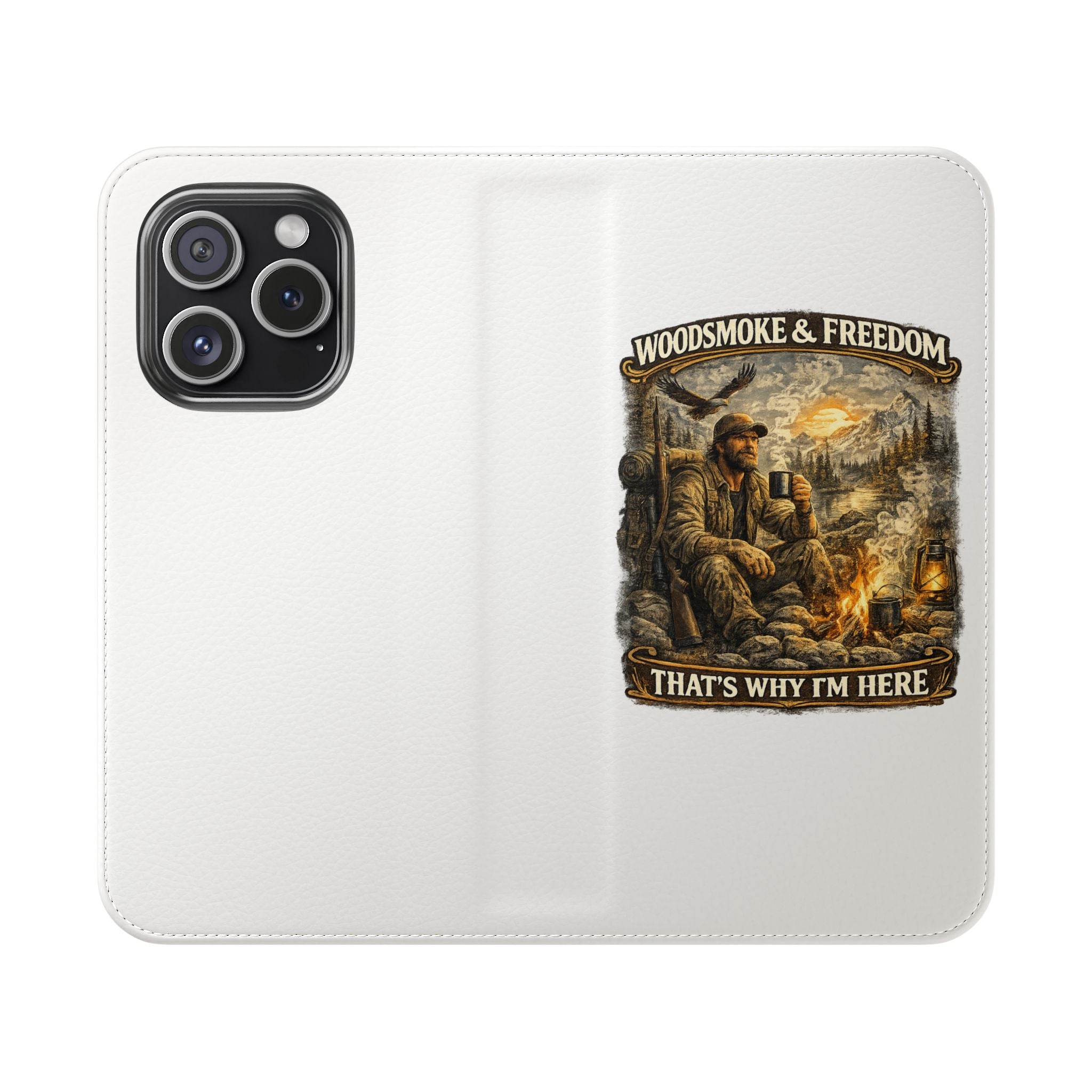 Flip Case - Woods, Smoke & Freedom Campfire Wallet Phone Case