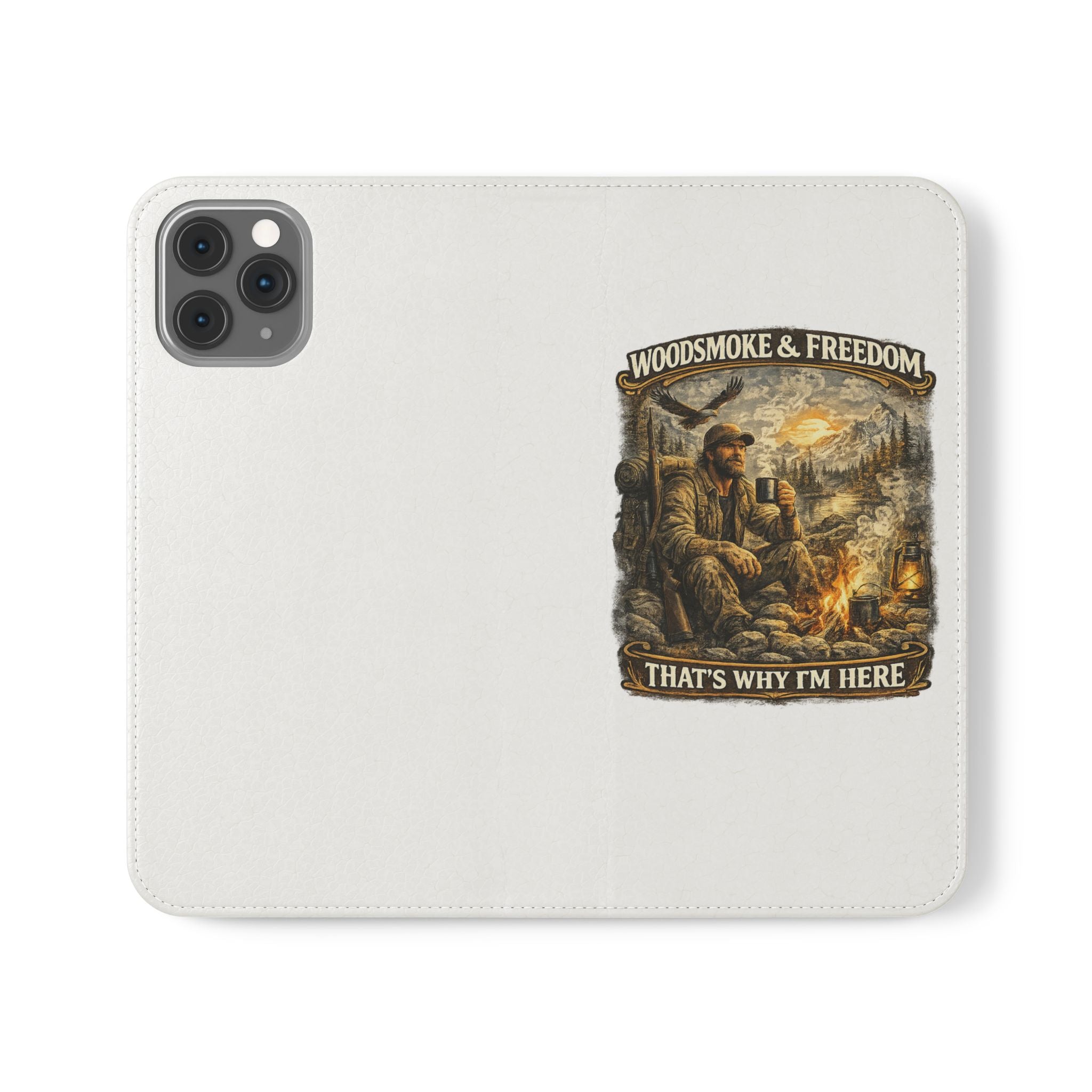 Flip Case - Woods, Smoke & Freedom Campfire Wallet Phone Case