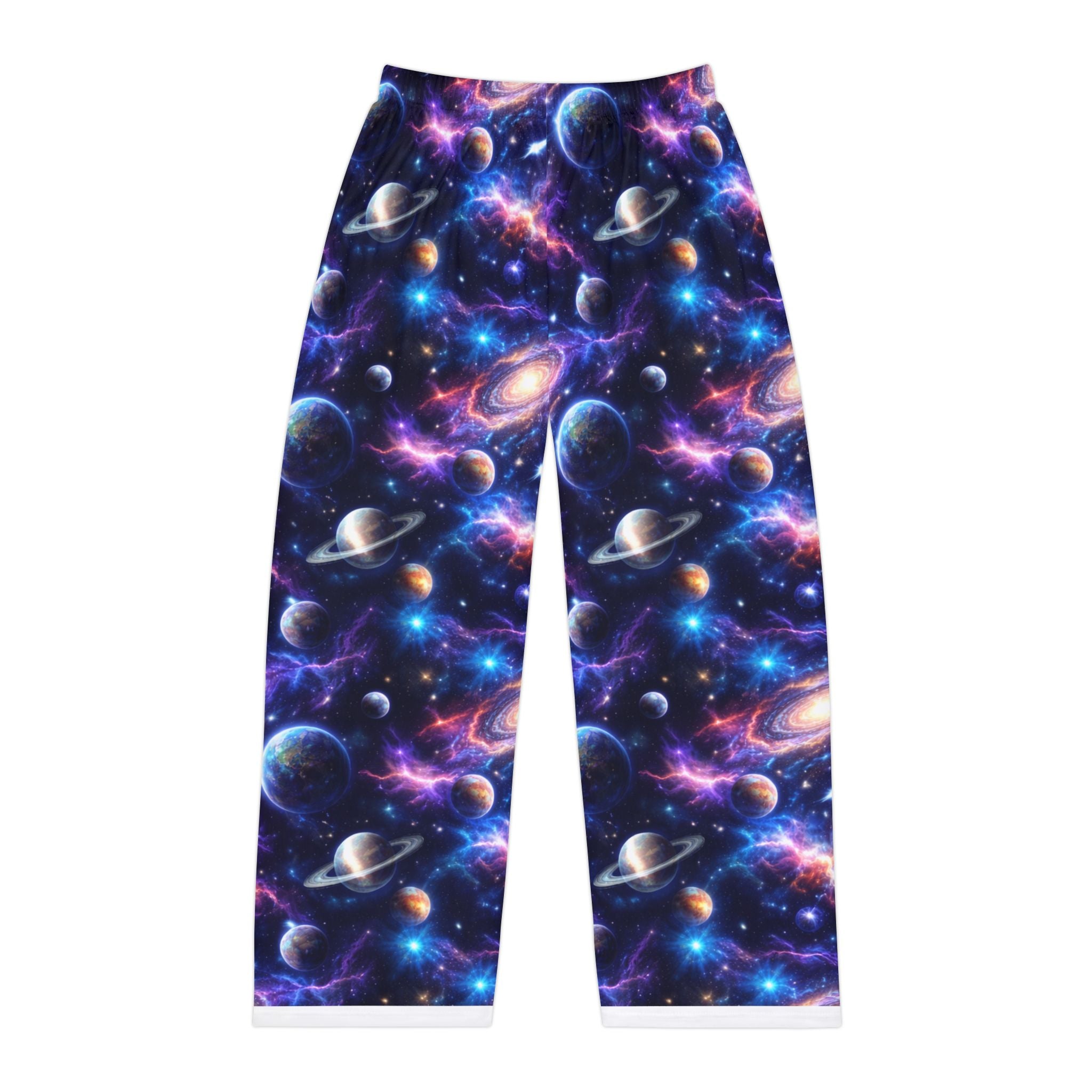 Galaxy Print Pajama Pants — Men's Space Planet Lounge Pants