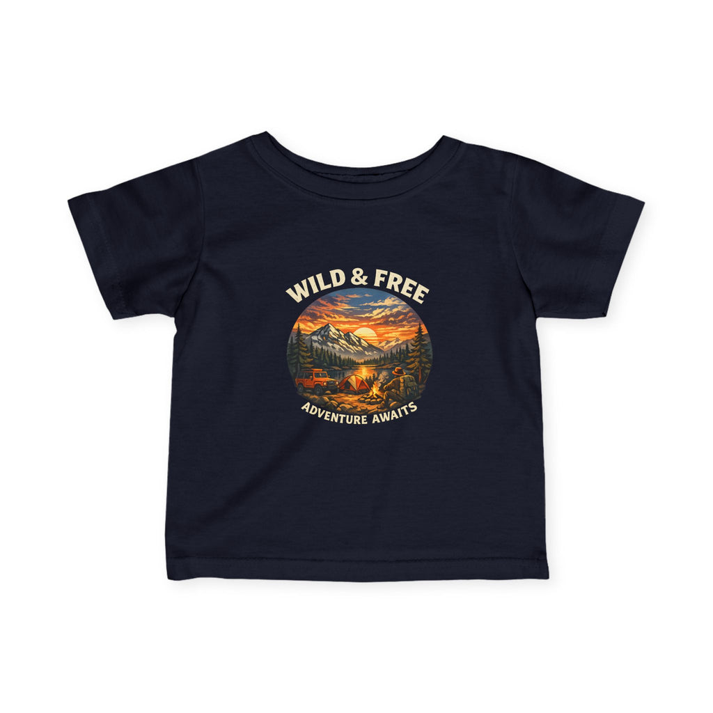 Infant Tee — Sunset Mountain Campfire Graphic Baby Shirt