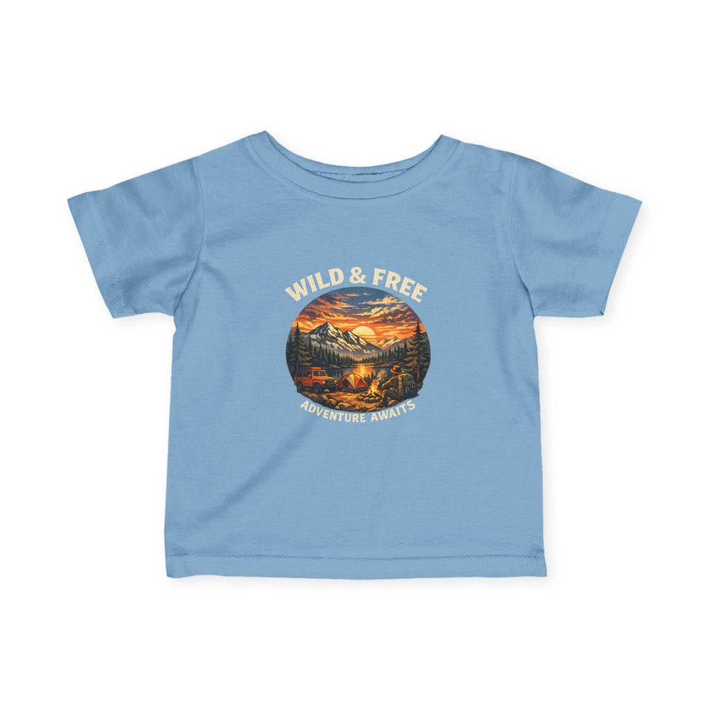 Infant Tee — Sunset Mountain Campfire Graphic Baby Shirt