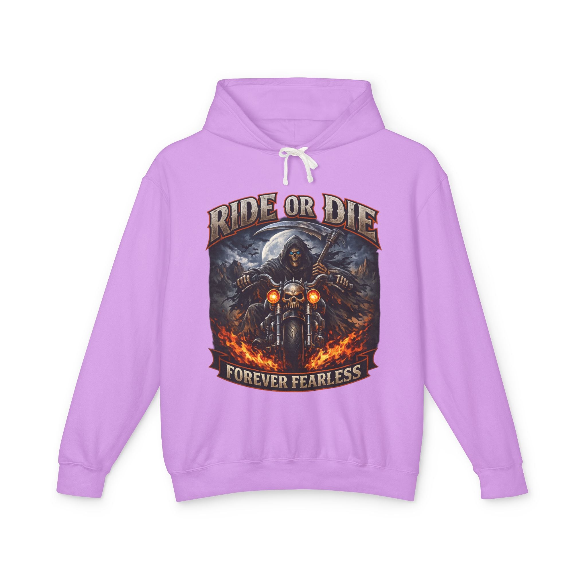 Ride or Die Motorcycle Hoodie - "Forever Fearless" Biker Graphic Sweatshirt
