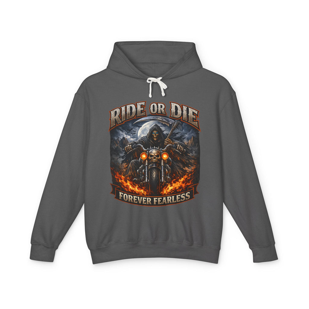 Ride or Die Motorcycle Hoodie - "Forever Fearless" Biker Graphic Sweatshirt