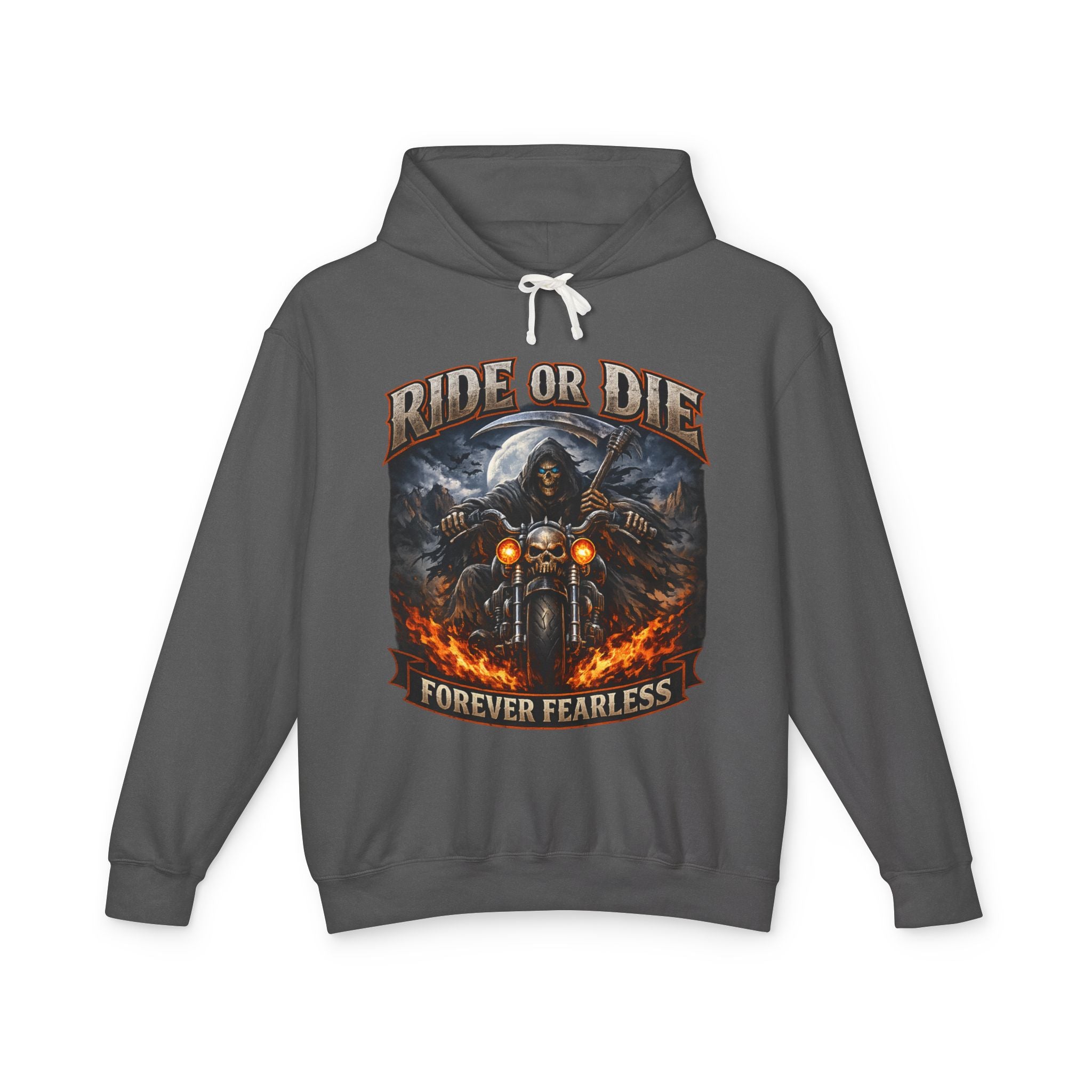 Ride or Die Motorcycle Hoodie - "Forever Fearless" Biker Graphic Sweatshirt