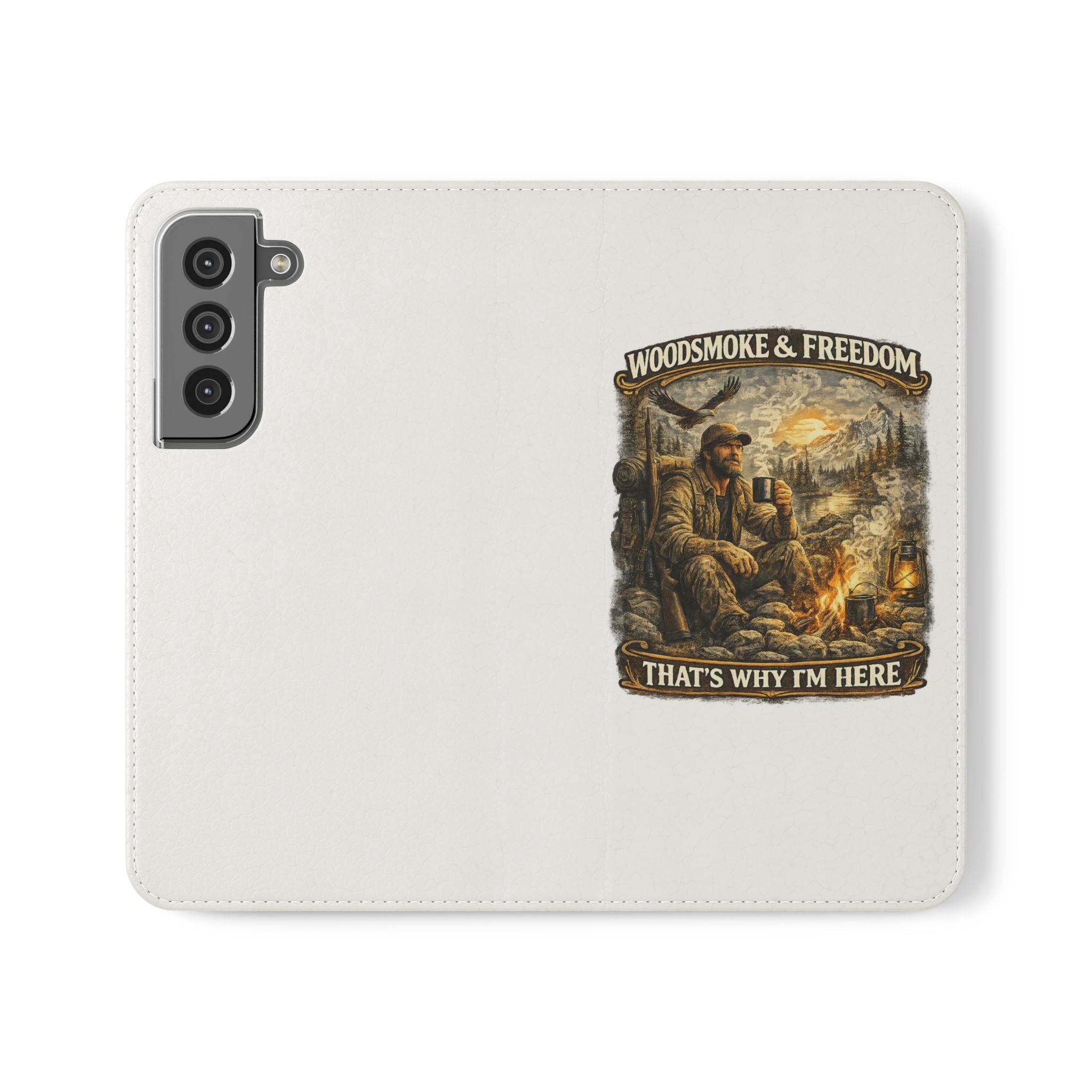 Flip Case - Woods, Smoke & Freedom Campfire Wallet Phone Case