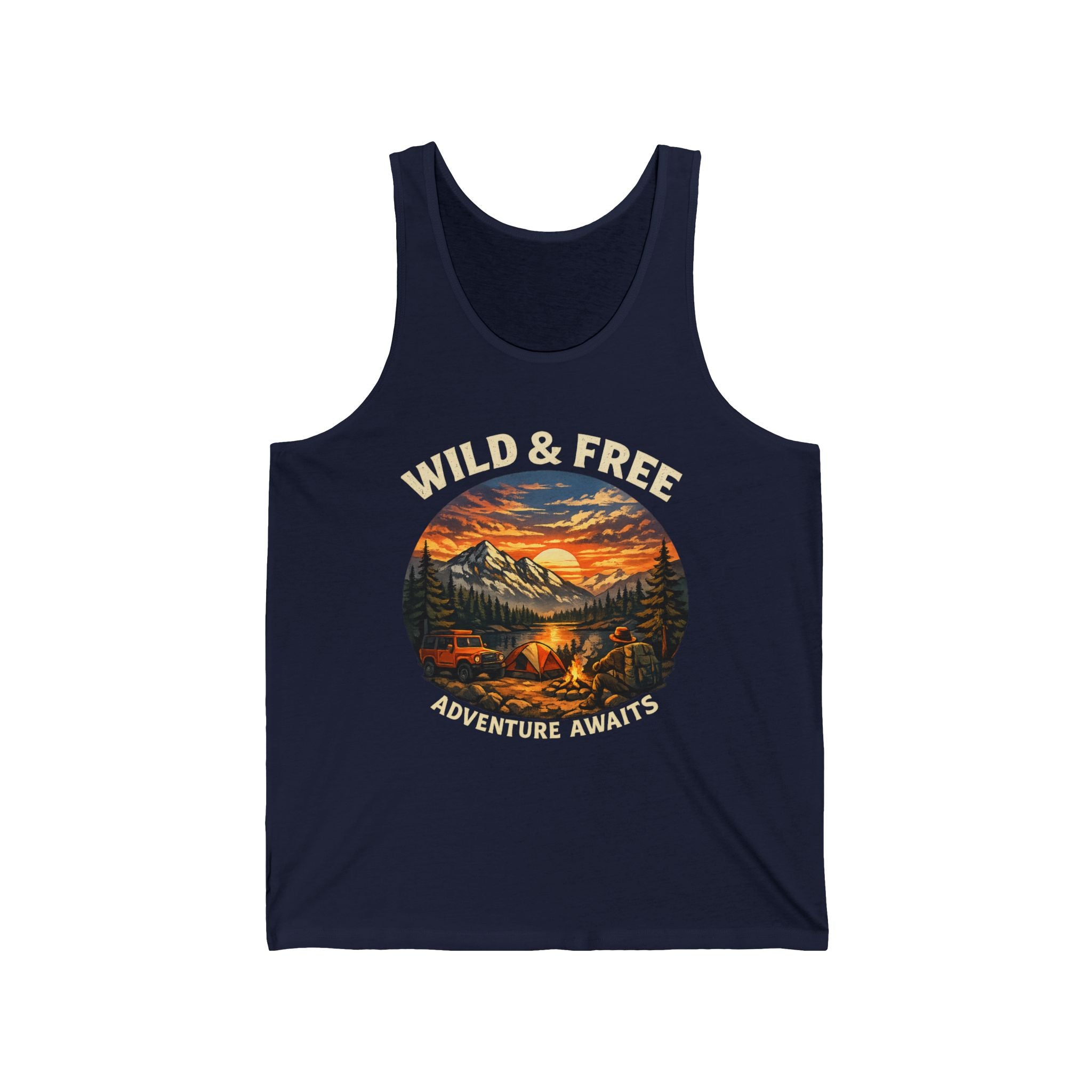 Wild & Free Tank Top — Adventure Awaits Camping Graphic Tank