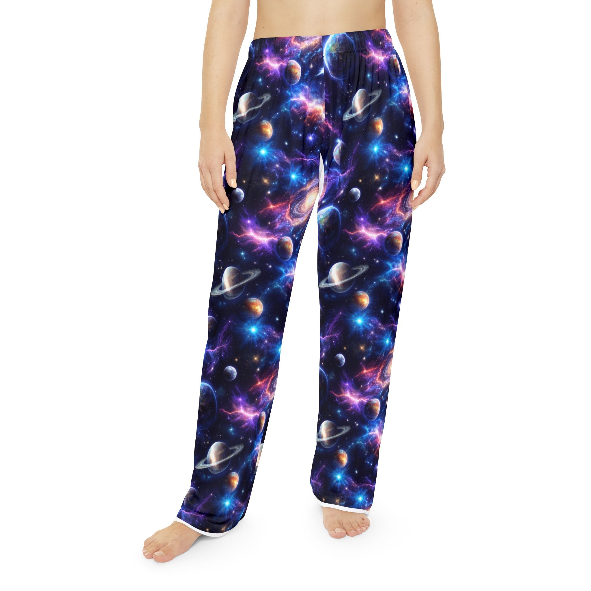 Galaxy Print Women's Pajama Pants — Space Planet All-Over-Print Lounge Pants