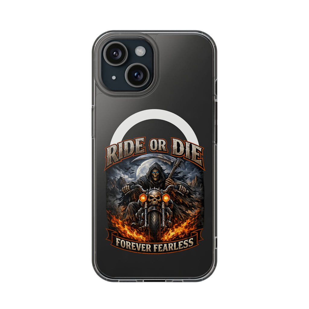 Ride or Die Motorcycle Clear Magnetic Phone Case — "Forever Fearless"