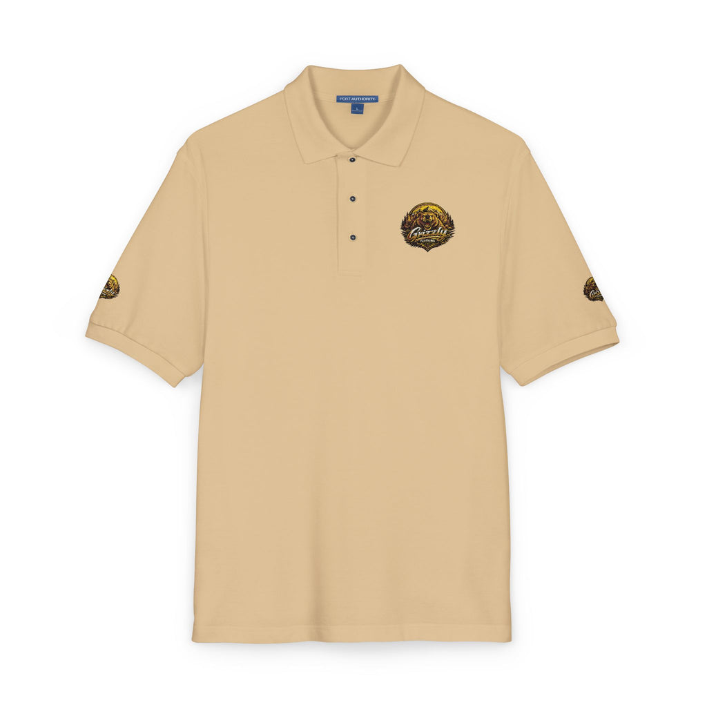 Embroidered Gold Lion Crest Polo Shirt