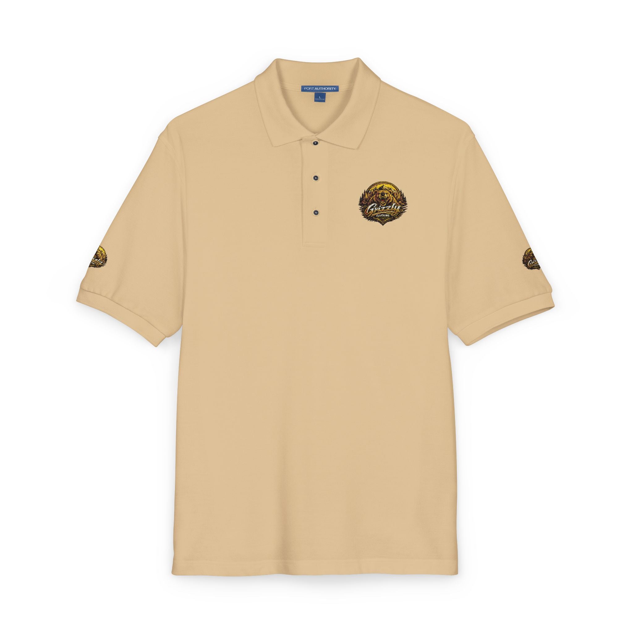 Embroidered Gold Lion Crest Polo Shirt