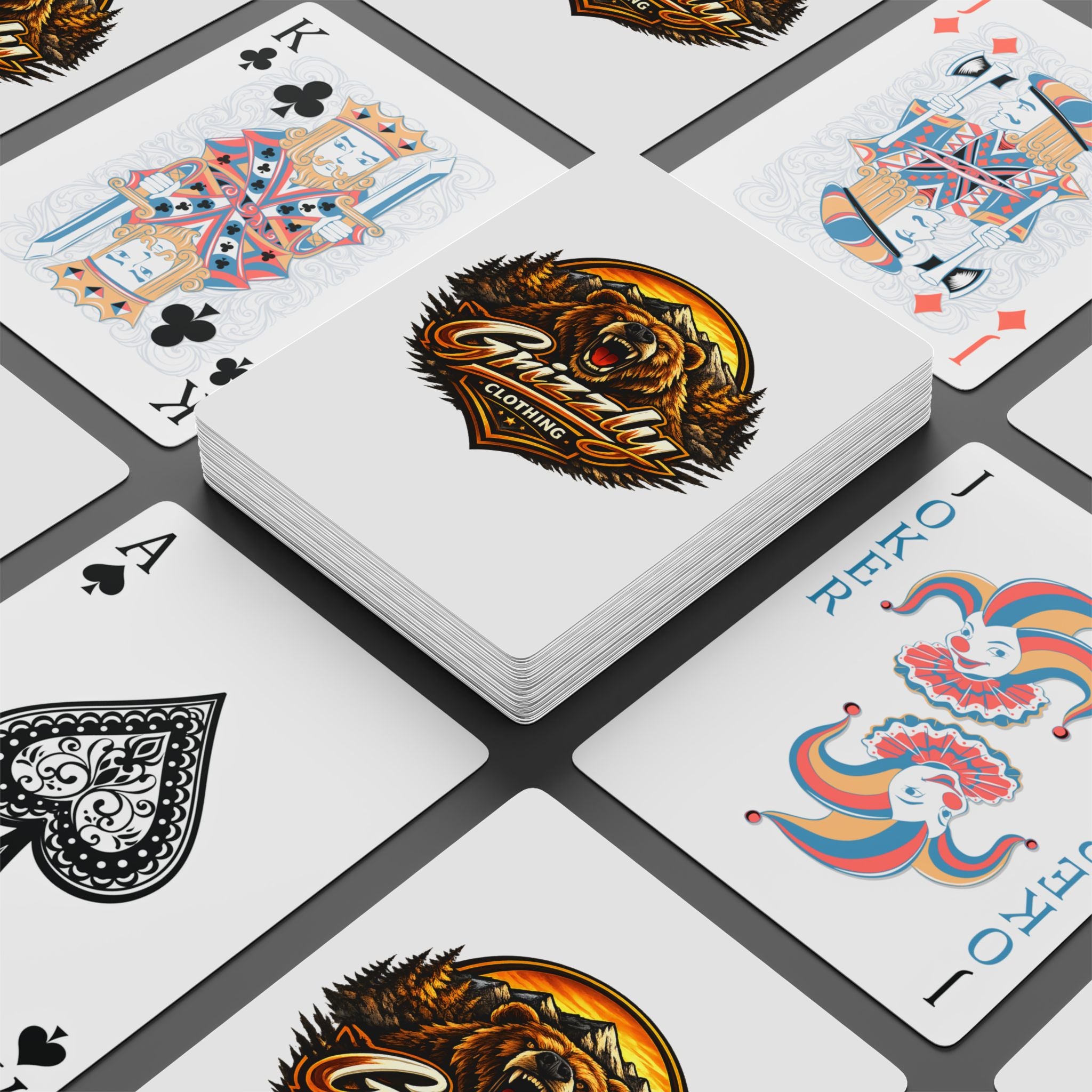 Grizzly Poker Playing Cards — Premium Bear Logo Card Deck for Game Nights