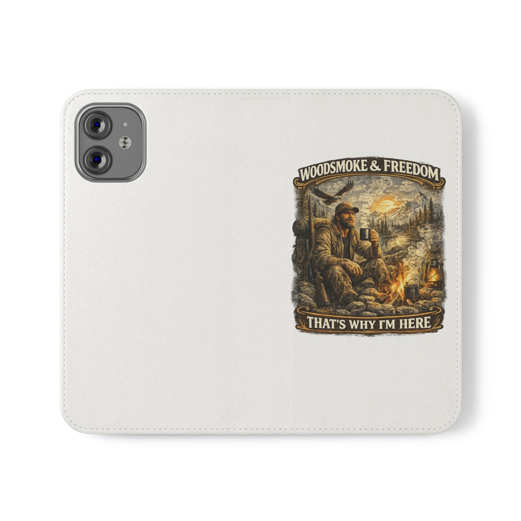 Flip Case - Woods, Smoke & Freedom Campfire Wallet Phone Case