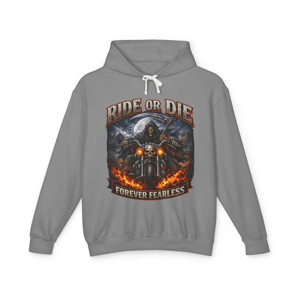 Ride or Die Motorcycle Hoodie - "Forever Fearless" Biker Graphic Sweatshirt
