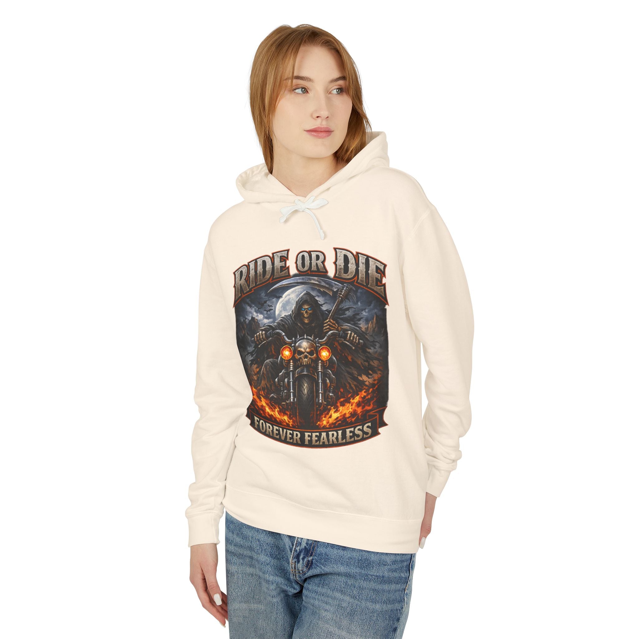 Ride or Die Motorcycle Hoodie - "Forever Fearless" Biker Graphic Sweatshirt