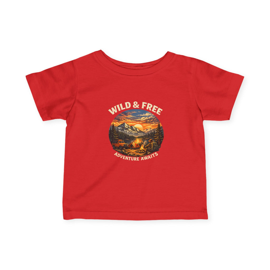 Infant Tee — Sunset Mountain Campfire Graphic Baby Shirt