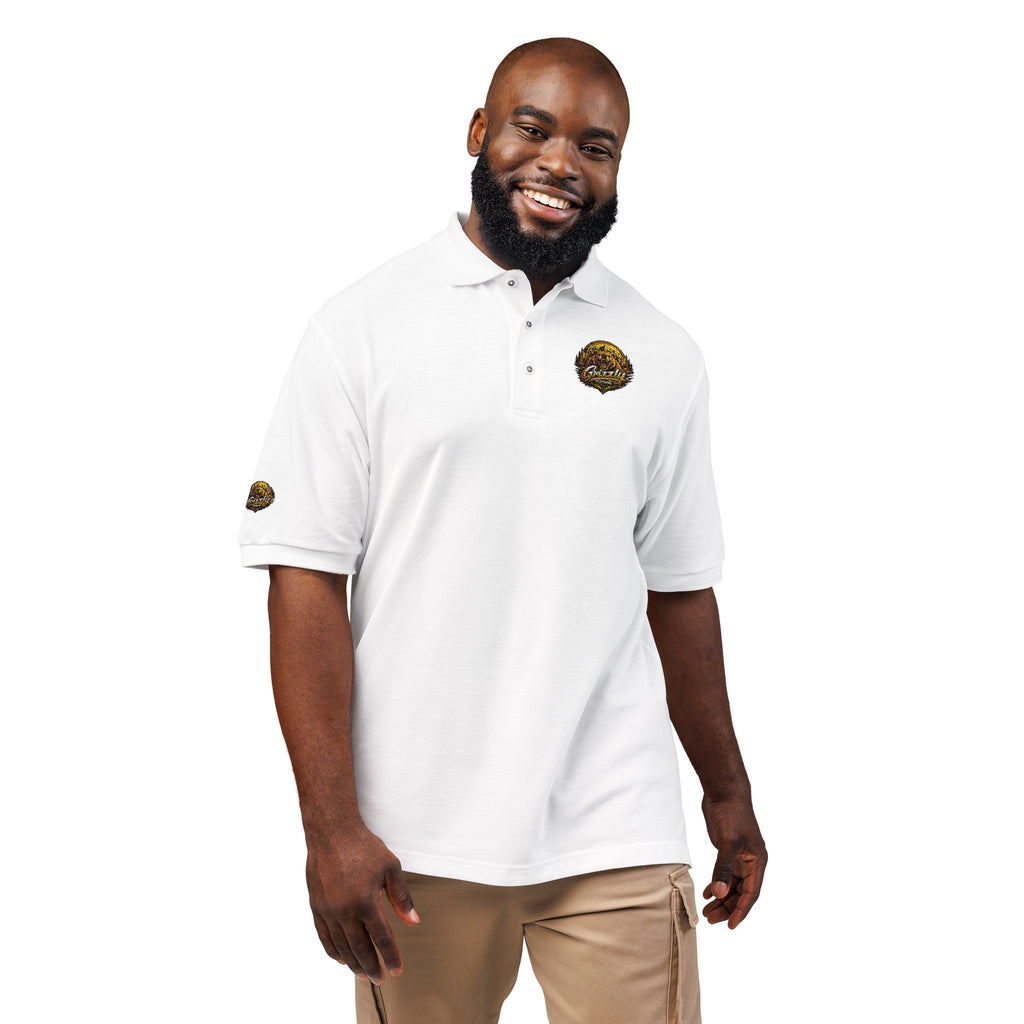 Embroidered Gold Lion Crest Polo Shirt