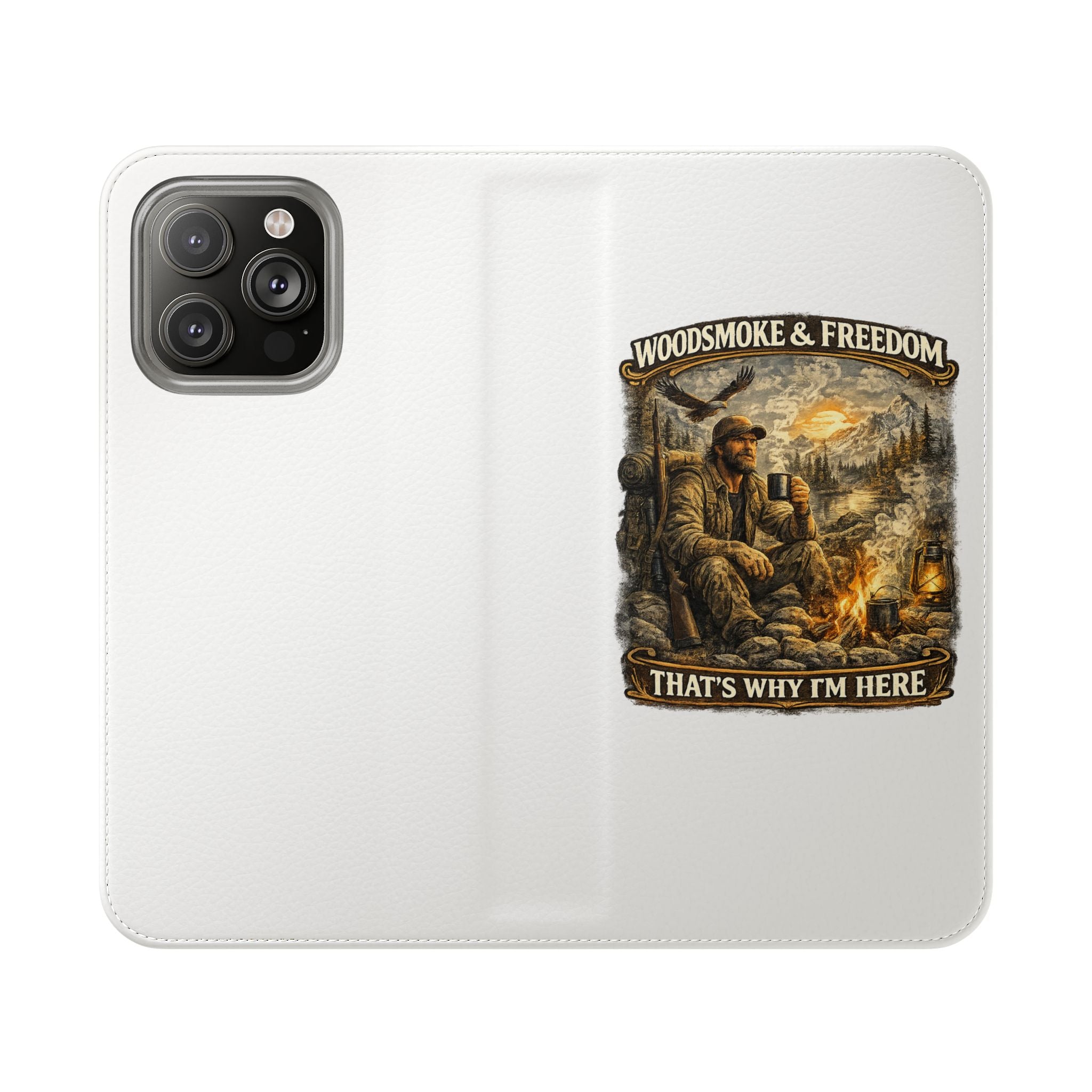 Flip Case - Woods, Smoke & Freedom Campfire Wallet Phone Case