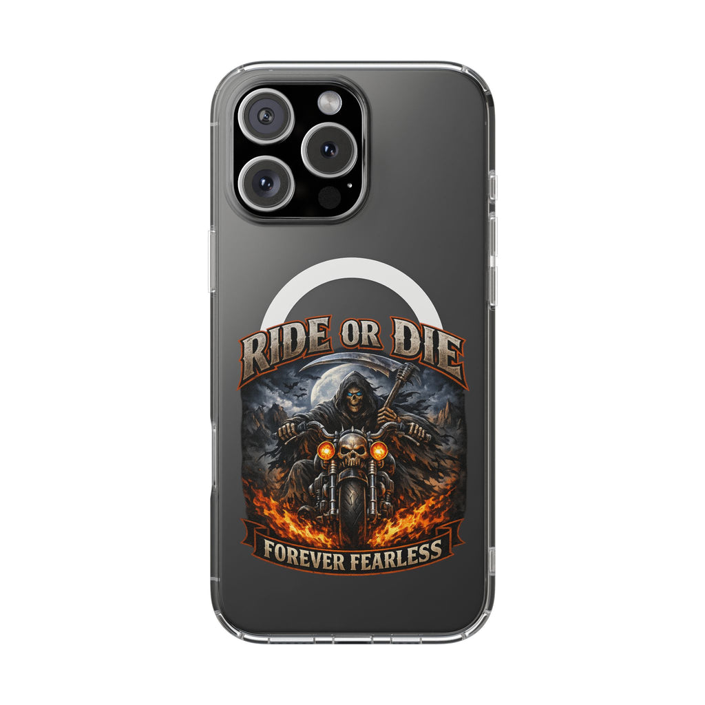 Ride or Die Motorcycle Clear Magnetic Phone Case — "Forever Fearless"