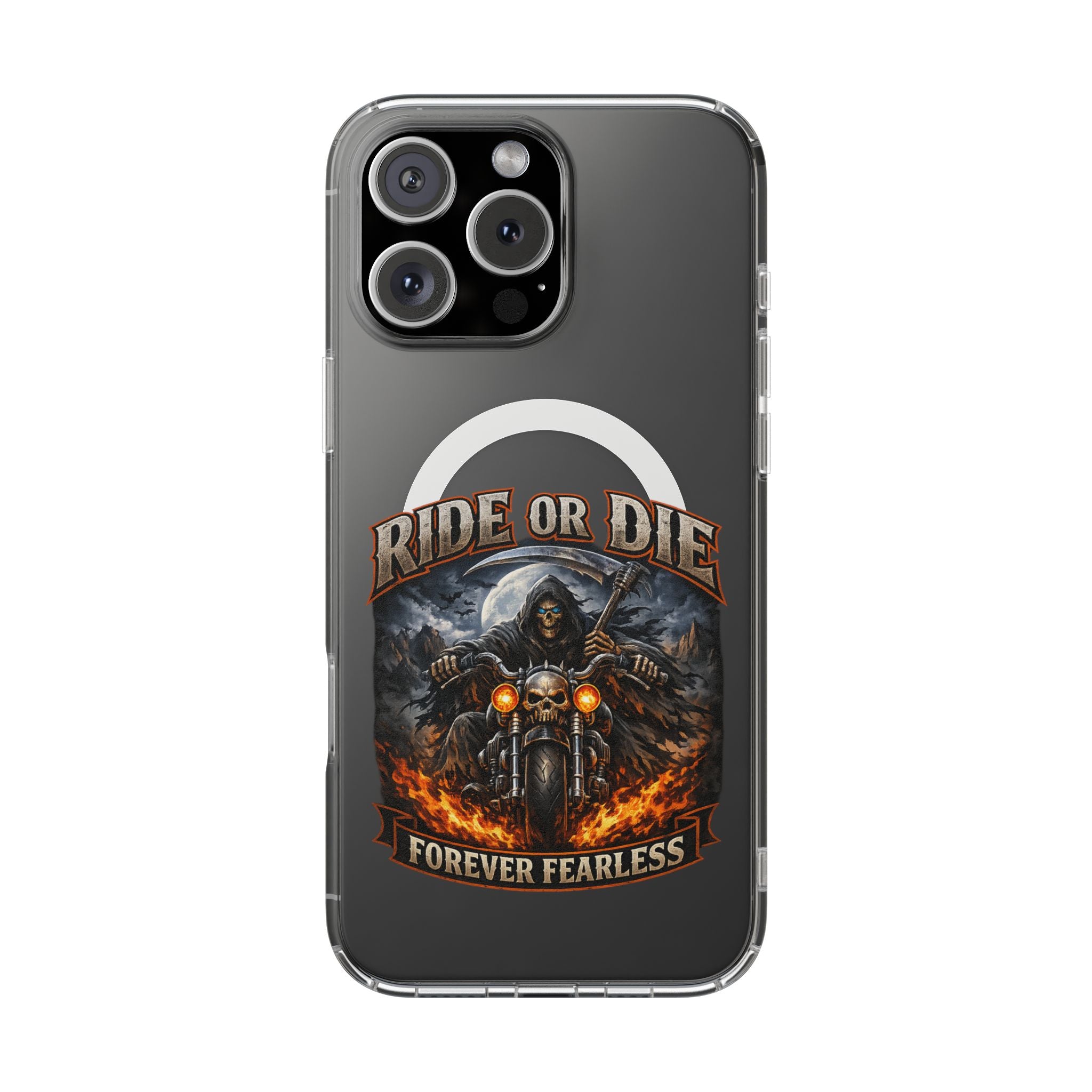 Ride or Die Motorcycle Clear Magnetic Phone Case — "Forever Fearless"