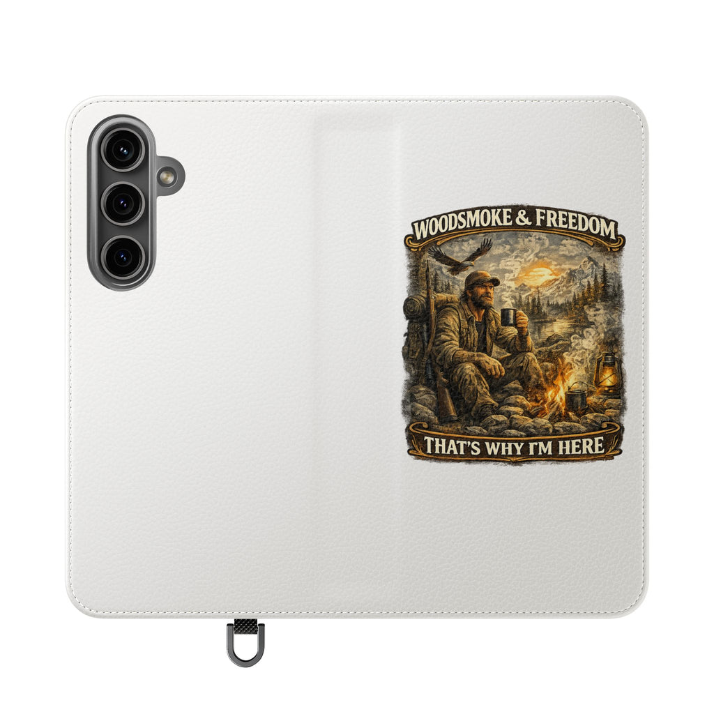 Flip Case - Woods, Smoke & Freedom Campfire Wallet Phone Case