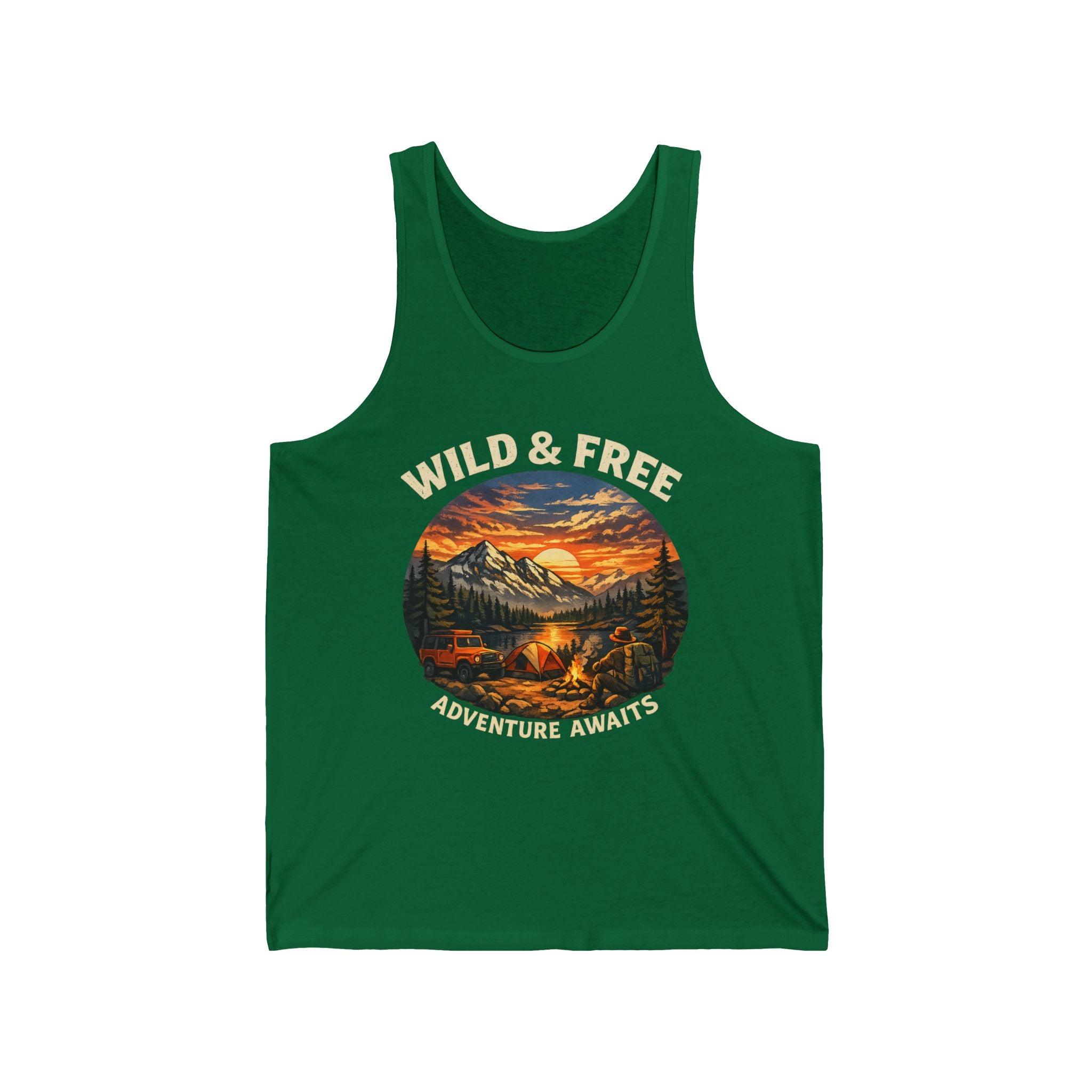 Wild & Free Tank Top — Adventure Awaits Camping Graphic Tank