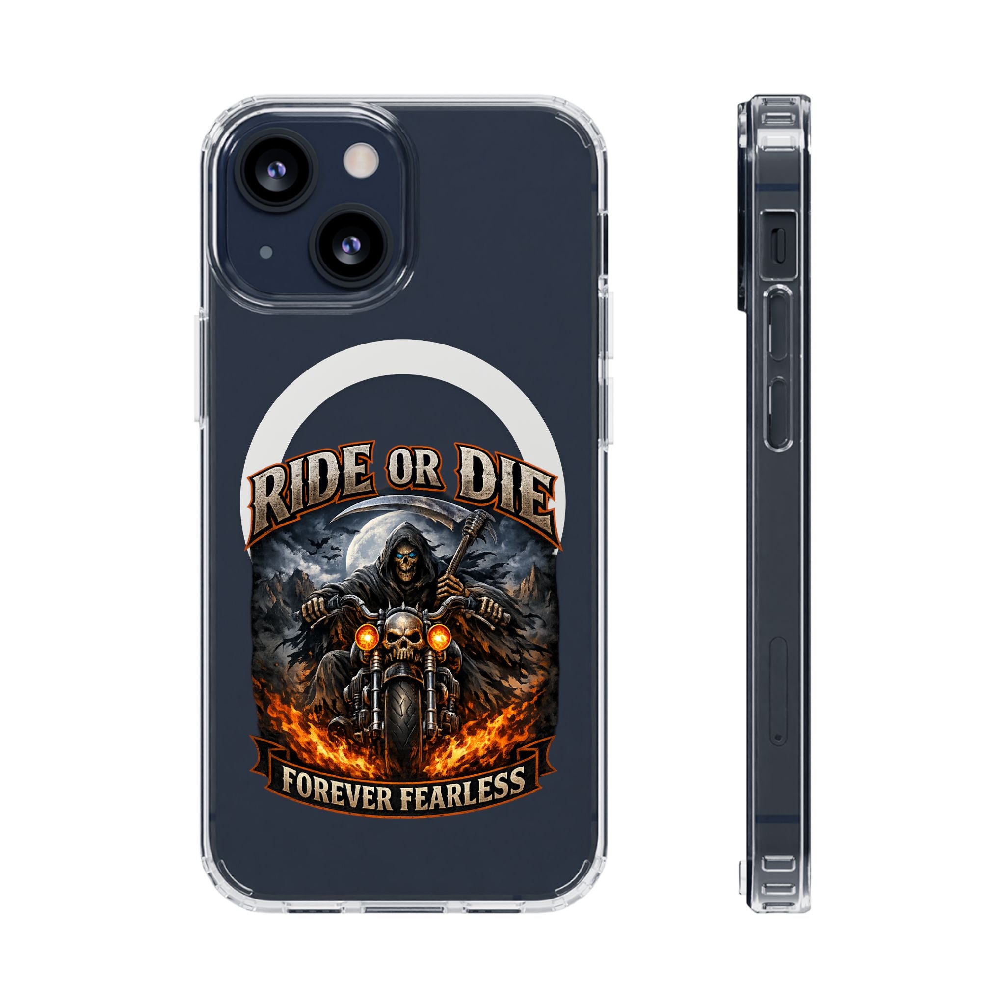 Ride or Die Motorcycle Clear Magnetic Phone Case — "Forever Fearless"